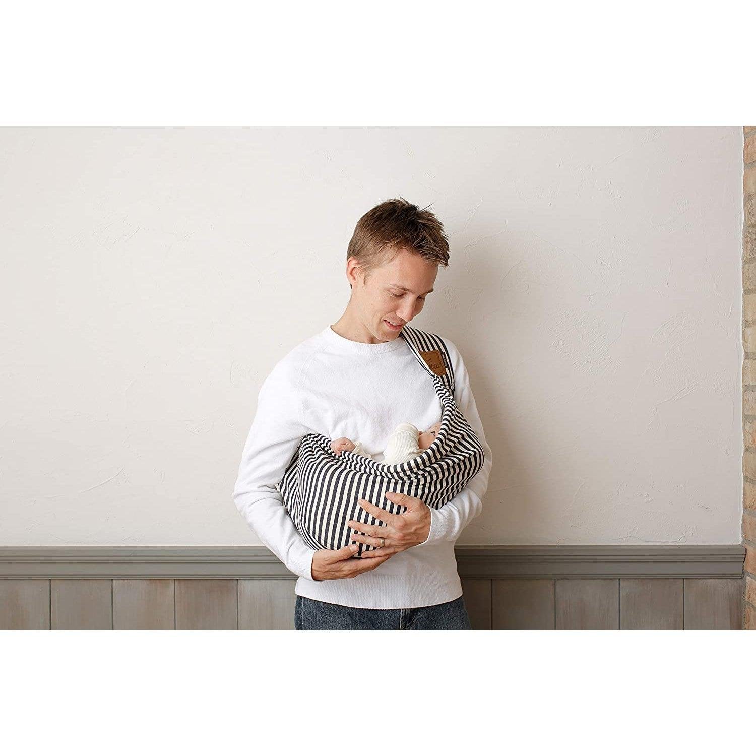 Betta Baby Carrier - Premium Infant Sling for Newborns to Toddlers, London Stripes Navy Design - Perfect for Hands-Free Parenting, Shopping & Outdoor Adventures