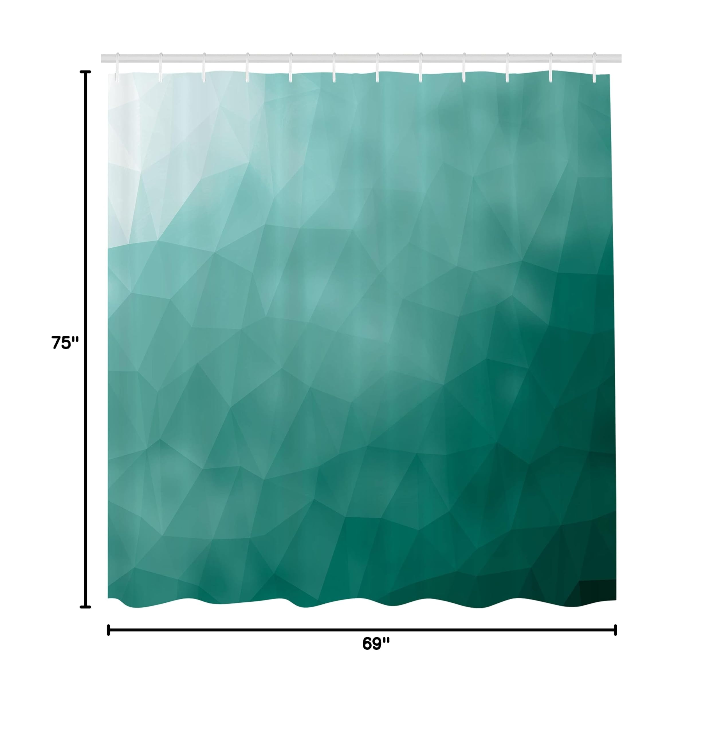 Ambesonne Modern Abstract Gradient Shower Curtain - Teal Turquoise Fragmented Design, 69x75 Inch Waterproof Fabric Bathroom Decor with Hooks | Stylish Bathroom Upgrade for Contemporary Homes & Spa-Like Retreats