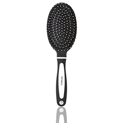 Basicare Oval Hair Brush for Women & Men - Detangling Paddle Brush for Blow Drying Wet Hair, Suitable for All Hair Types (Black) | Perfect for Home Styling, Salon Use & Travel