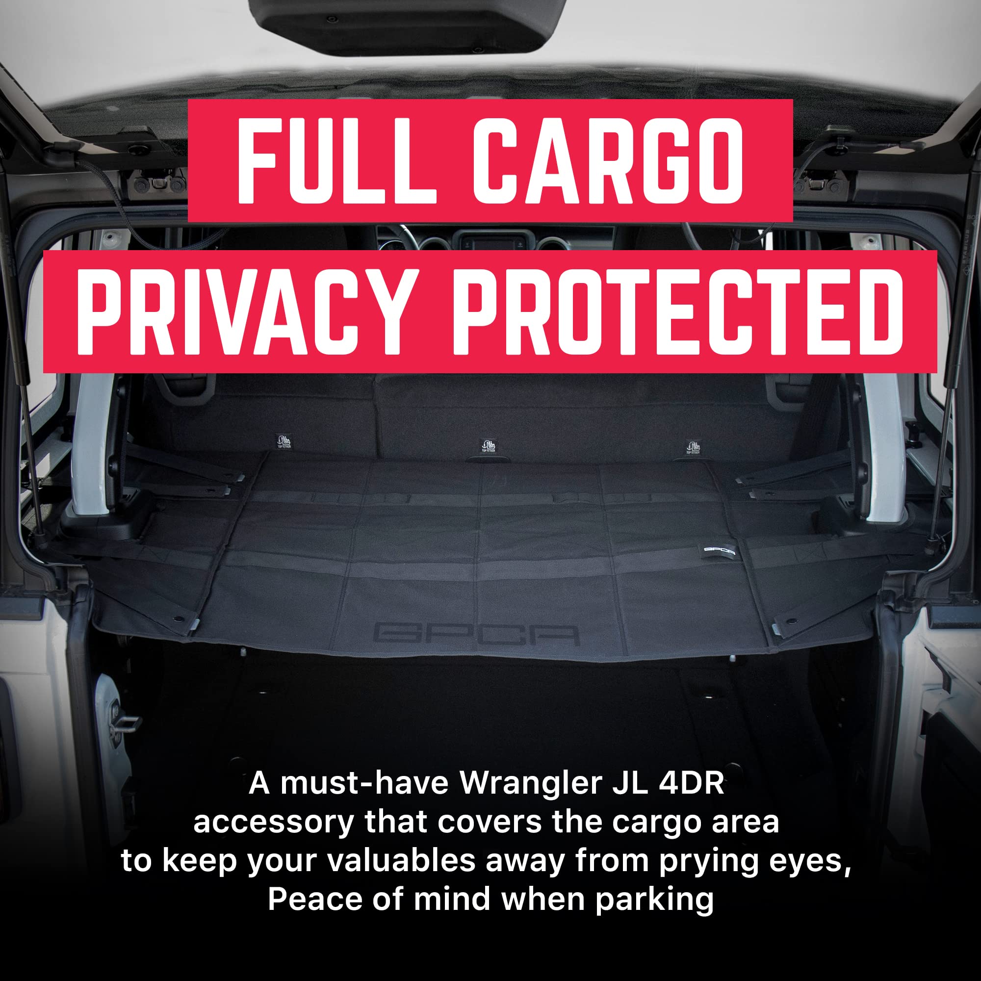 GPCA Cargo Cover LITE for Jeep Wrangler - Waterproof Hardtop Storage Protector | Perfect for Off-Road Adventures & Outdoor Gear Protection