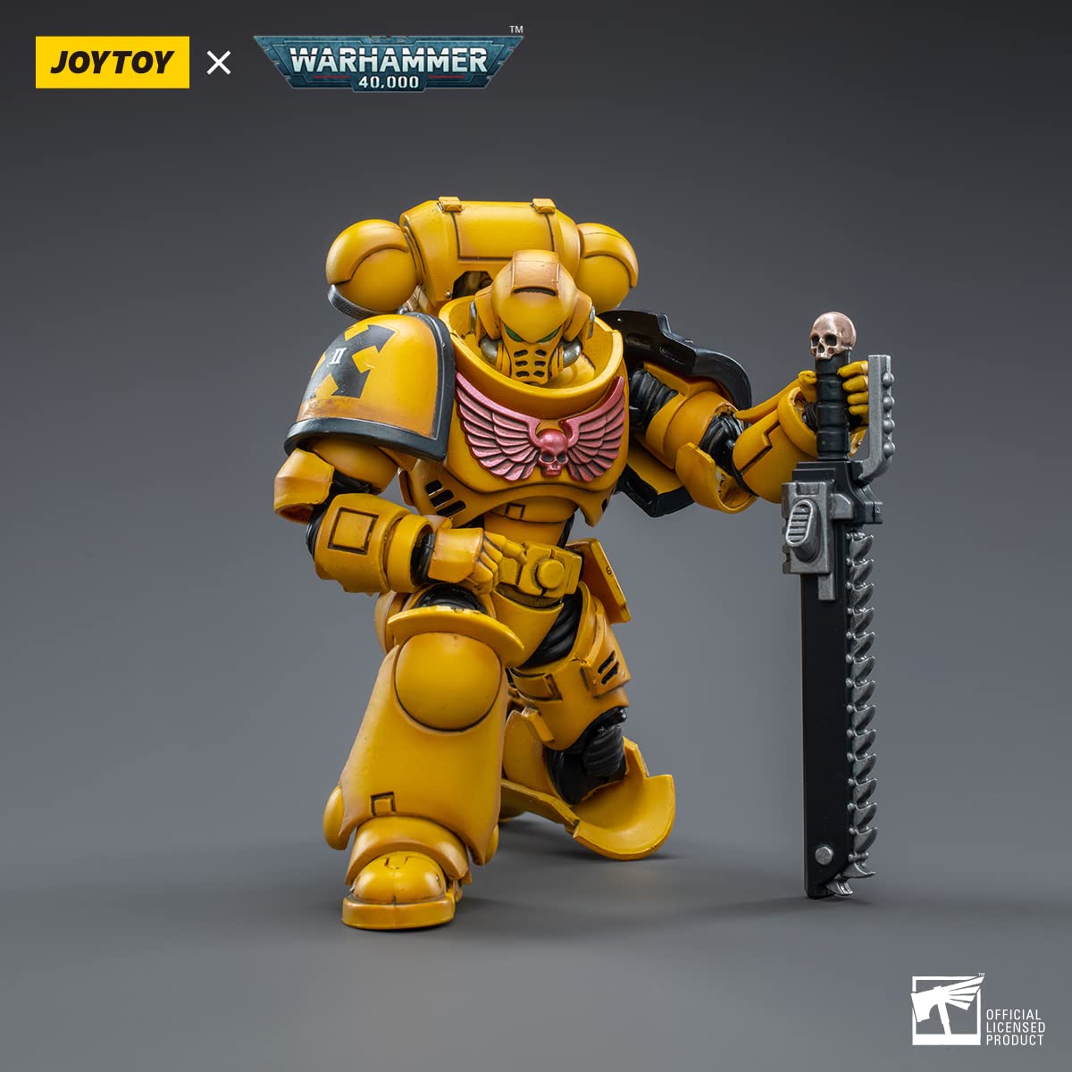 Warhammer 40K Imperial Fists Intercessors 4-Inch Action Figure - Officially Licensed 1/18 Scale Military Soldier Model Kit by JoyToy | Collectible Army Warrior for Display & Wargaming Scenes