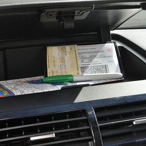 STORE SMART - 25 Pack Red-Back Auto Insurance & ID Card Holders (RFS20-R25) - Waterproof & Durable Wallet Organizer for Car, Truck, and Motorcycle Documents