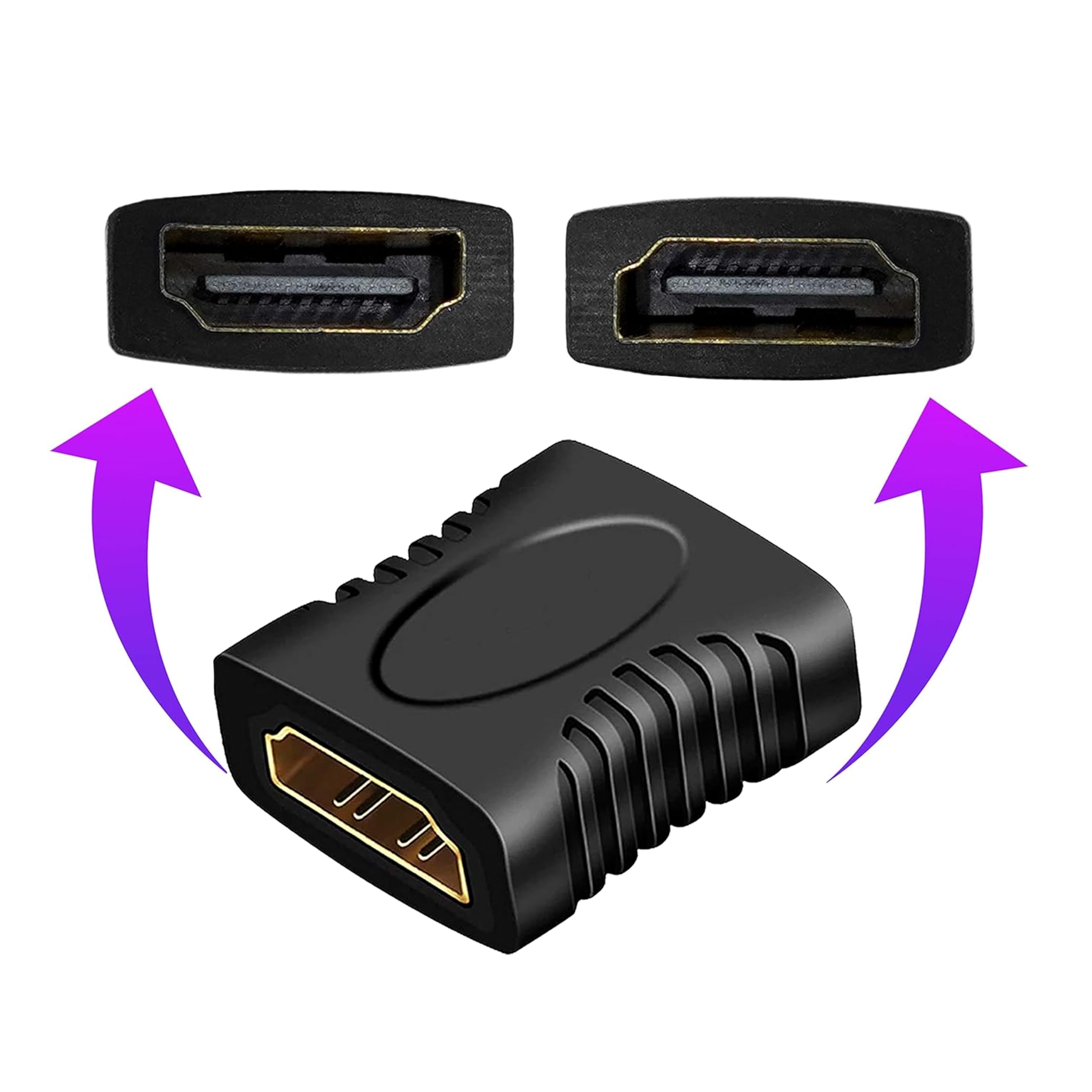 Storite 3 Pack HDMI Female to Female Coupler Adapter - Extends HDMI Cables for HDTV, Computer, PS4/PS3, Monitor, Laptop, Projector, DVD Player, PC & Roku Stick - Black - Perfect for Home Theater Setup & Gaming Stations
