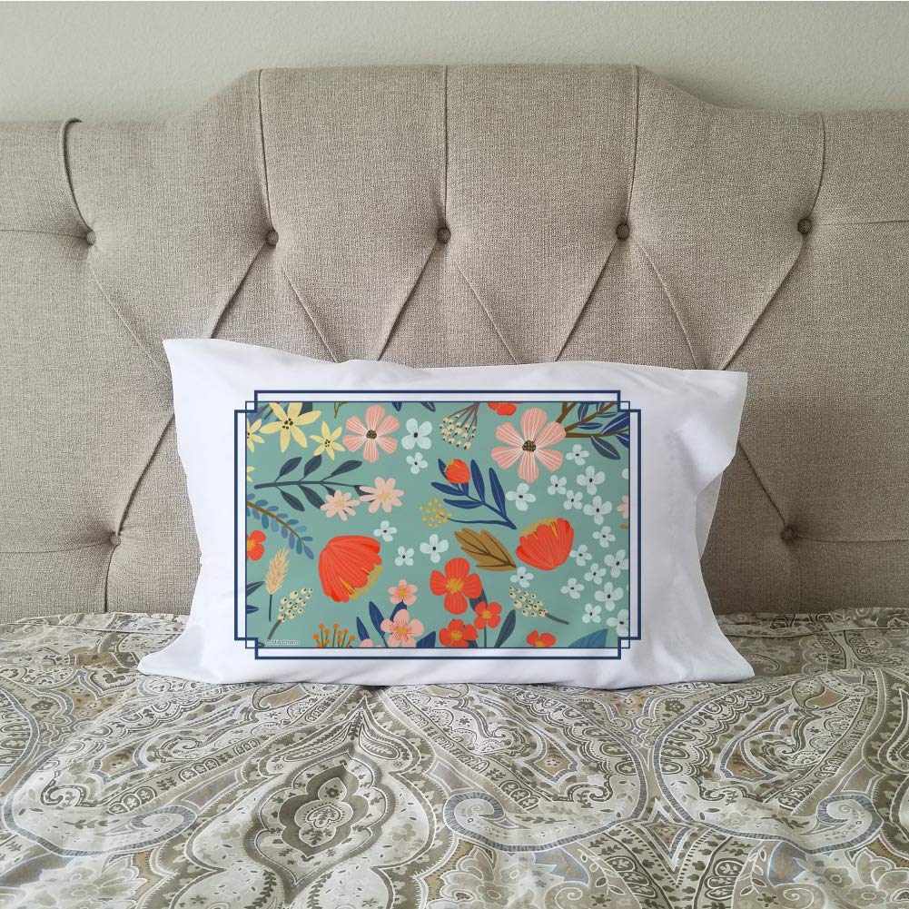 GRAPHICS & MORE Margarida Flowers Novelty Bedding Pillowcase - Floral Design Decorative Pillow Cover for Home Decor, Living Room, Bedroom