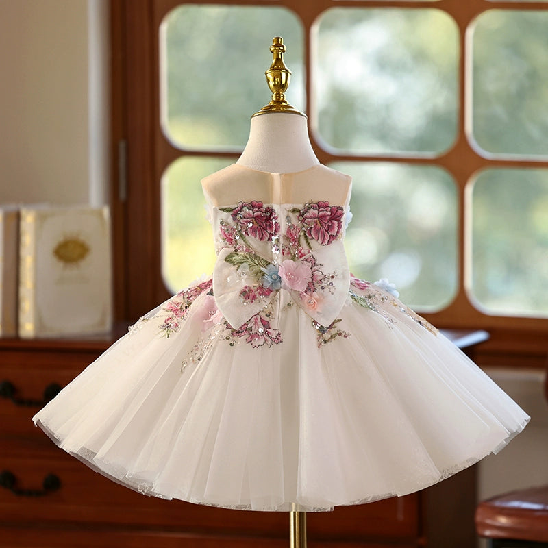 Elegant Girls Flower Birthday Princess Dress - Flower Girl Wedding Dress for Special Occasions, Birthday Parties & Ceremonies