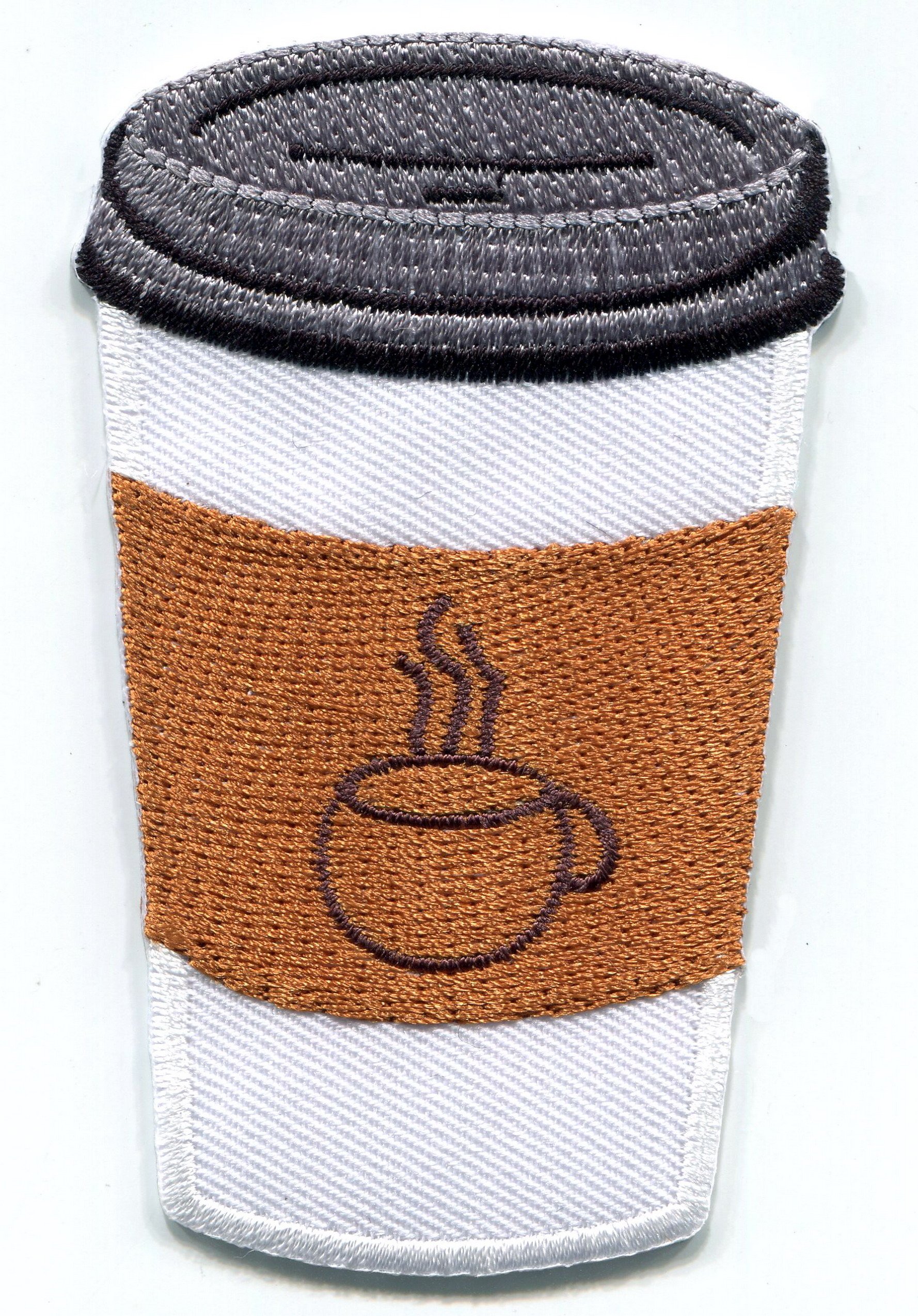 Premium Embroidered Iron-On Coffee Cup Patch S-1507 - Perfect for DIY Denim Jackets, Backpacks & Hat Customization