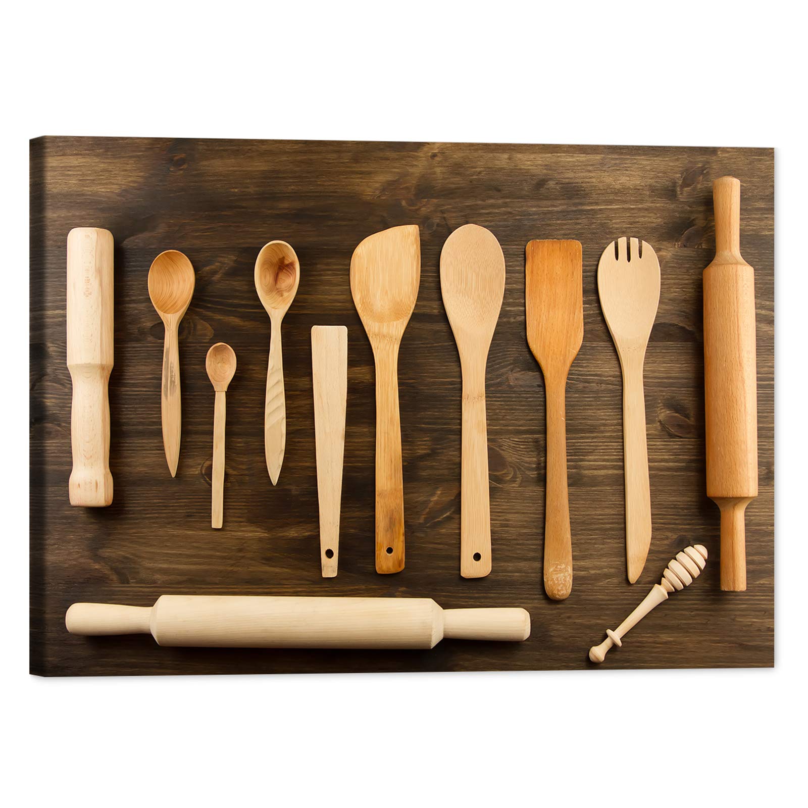 Modern Kitchen Canvas Wall Art Decor - 32x48 Inches Spoons Themed Dining Room Pictures - Perfect for Home, Restaurant & Cafe Decor