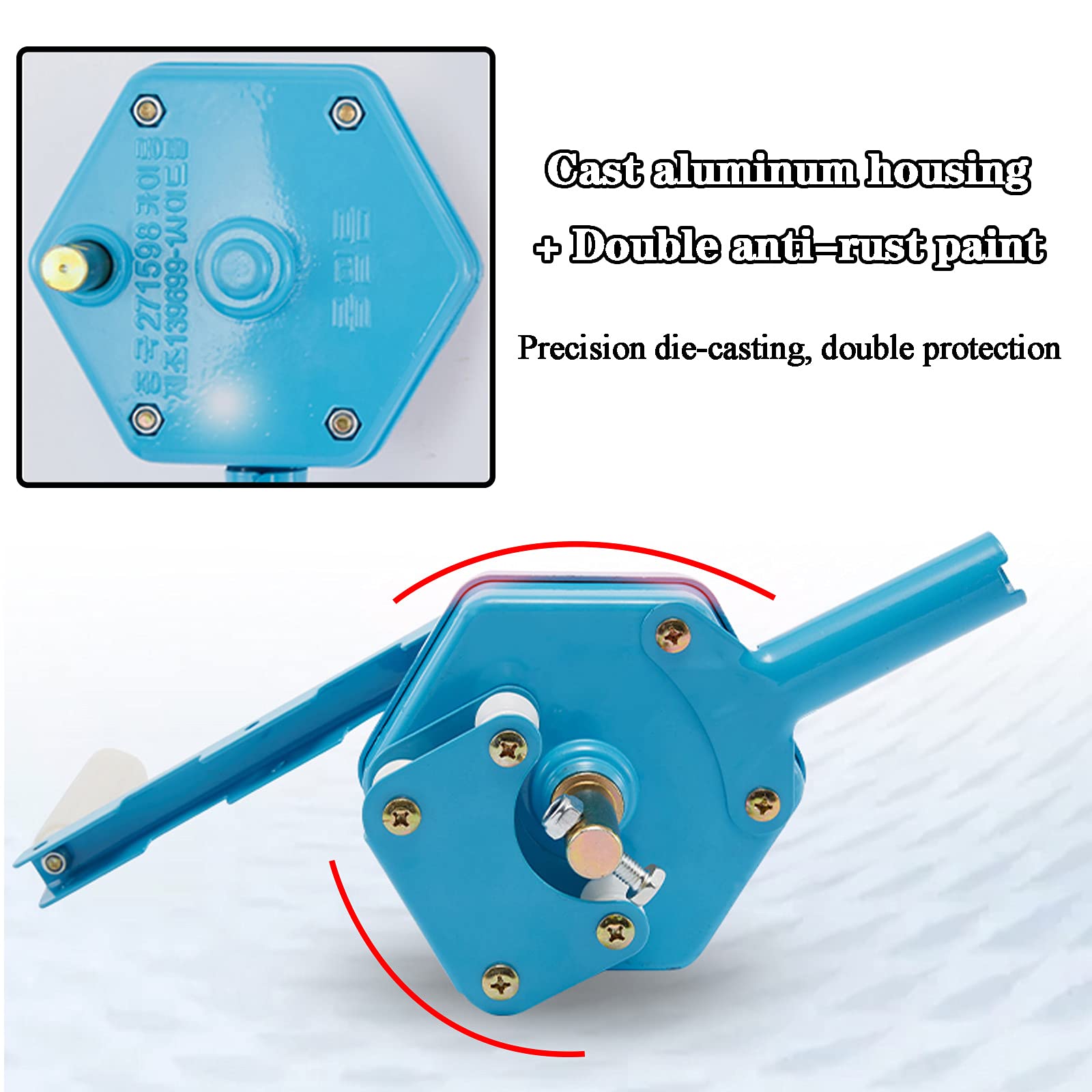 **Manual Greenhouse Hand Crank Winch - Aluminum Alloy Film Coiler for Orchard & Farm - Non-Slip Handle - 2 Pack - Perfect for Greenhouse Side-Wall Ventilation & Crop Protection**
