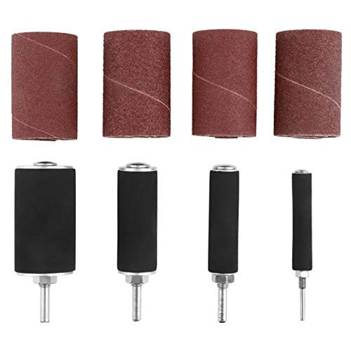 20-Piece Sanding Drum Set for Drill Press - Woodworking Abrasive Sleeves & Rubber Mandrels Kit - Perfect for DIY Projects, Wood Carving, and Metal Polishing