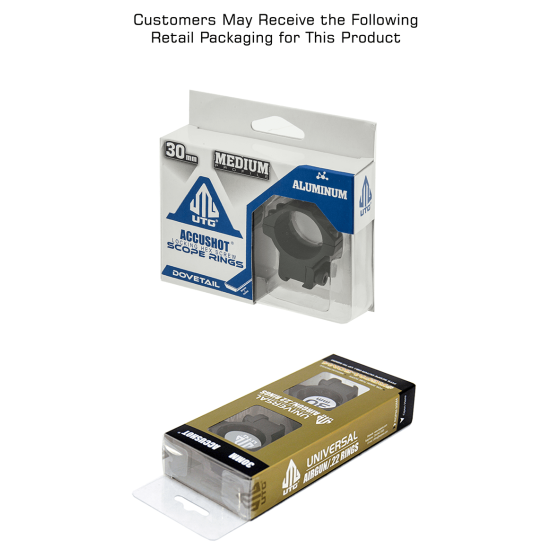 Leapers UTG ACCUSHOT 30mm Medium Airgun Scope Rings - 3/8