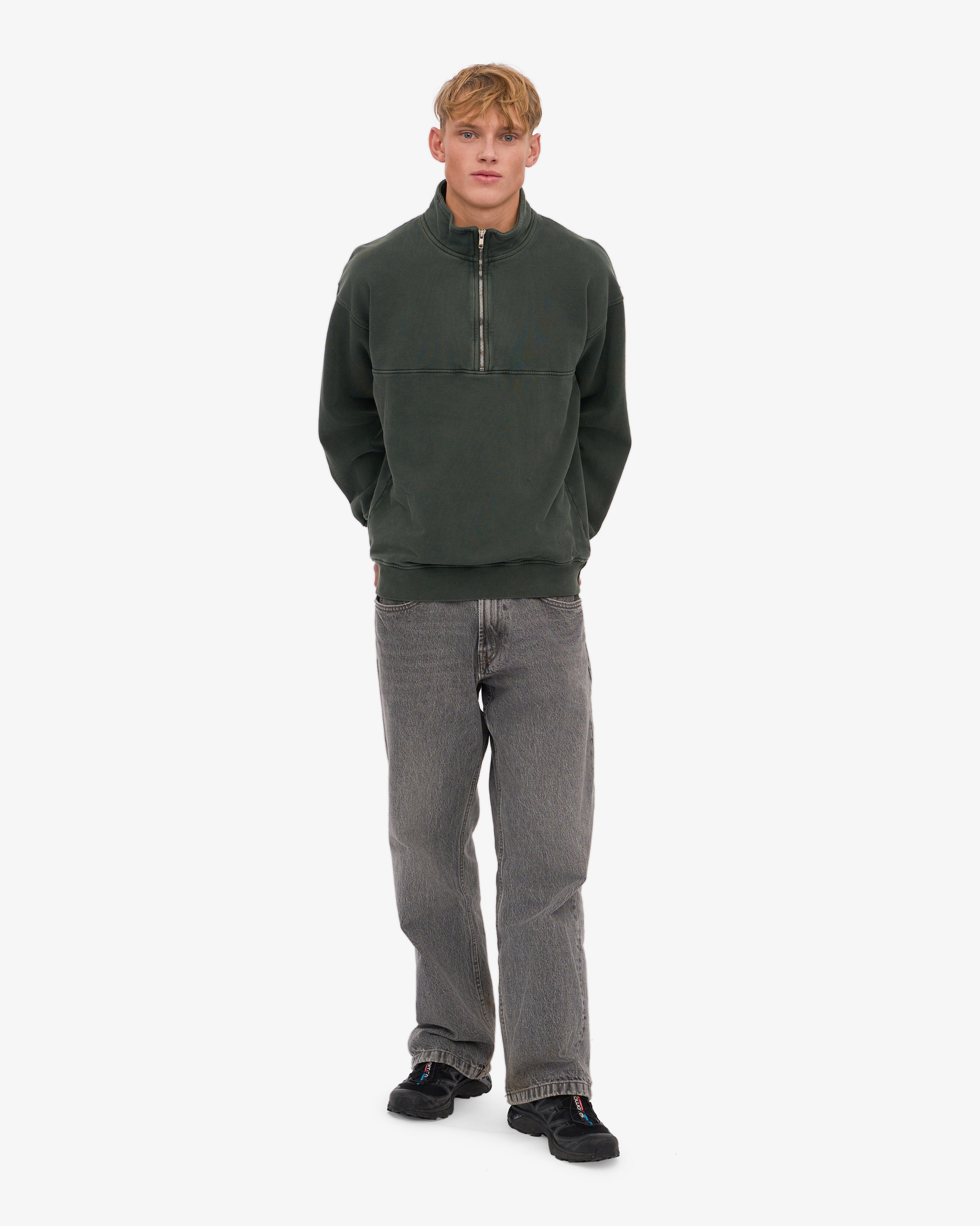 Organic Quarter Zip Sweater for Men - Soft & Comfortable Midnight Forest Pullover - Perfect for Casual Wear, Outdoor Activities & Layering in Cool Weather