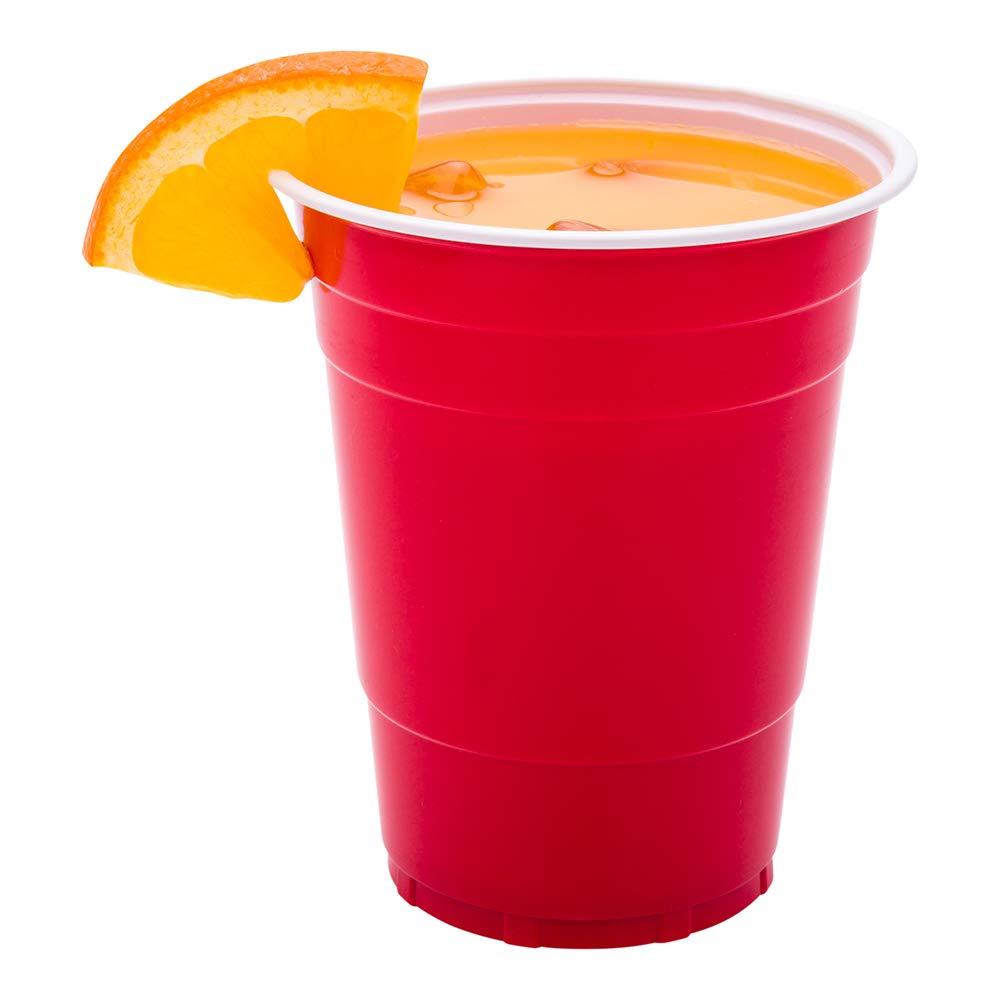 Restaurantware RW Base 16oz Disposable Plastic Cups - 500 Pack Heavy Duty Red Drinking Glasses for Soda, Water & Beverages | Perfect for Birthday Parties, Picnics, Tailgates & Outdoor Events