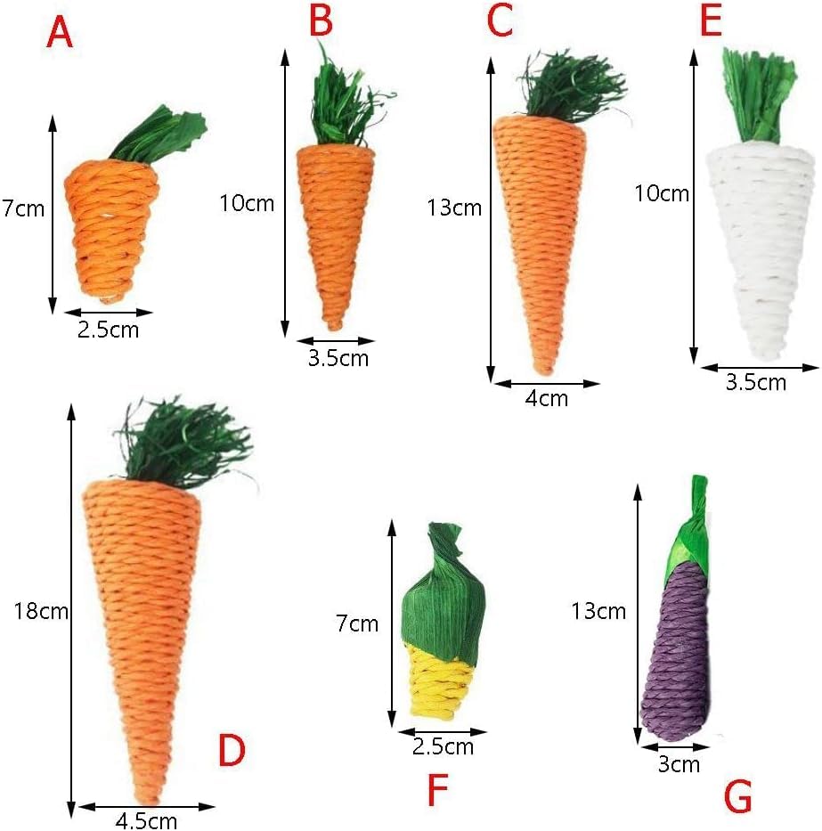 Natural Corn & Carrot Woven Chew Toys for Rabbits, Guinea Pigs, Hamsters - Small Animal Dental Care Balls for Teeth Grinding & Stress Relief - Perfect for Cage Enrichment & Playtime Activities