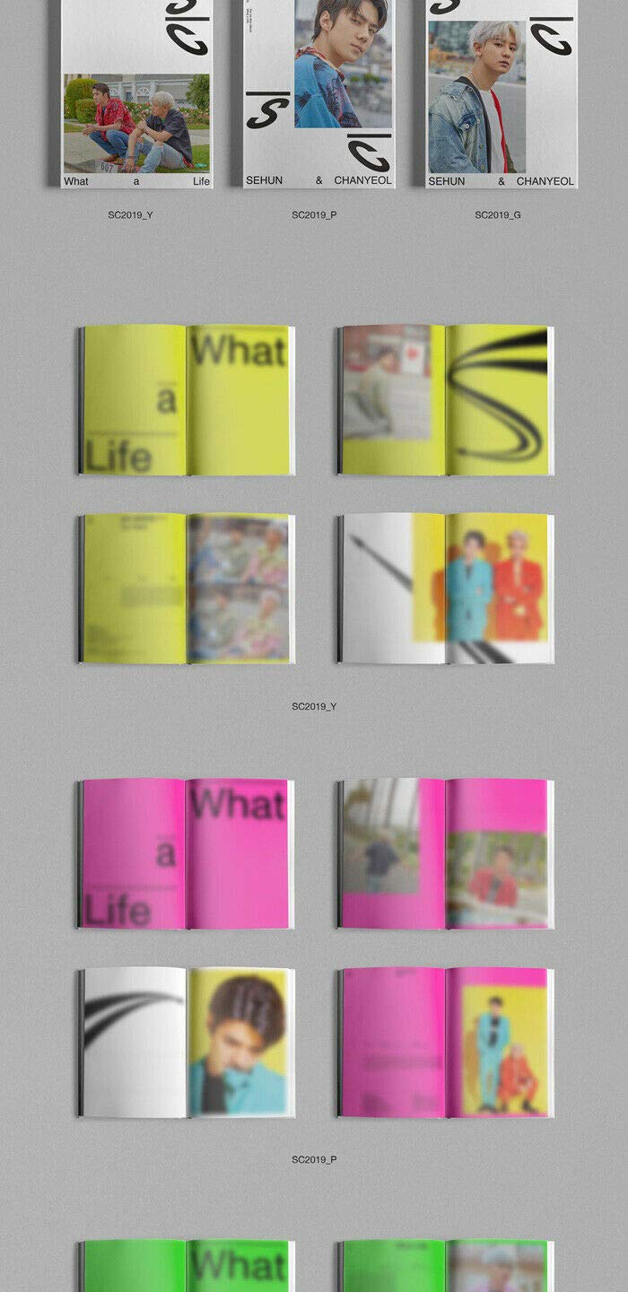 EXO-SC WHAT A LIFE Chanyeol & Sehun 1st Mini Album [SC2019_P] - CD, Photo Book, Folded Poster, Photo Card & EXO Gift - K-Pop Collectors Edition (Perfect for Fans, Gifts & K-Pop Collections)