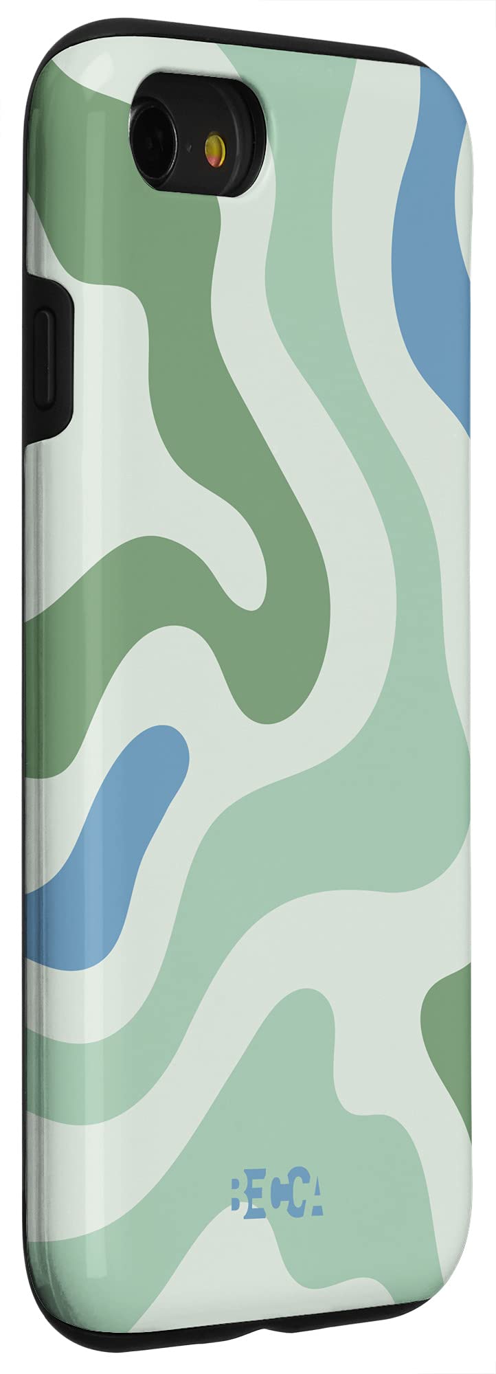 iPhone SE (2020) / 7 / 8 Sage Green Retro Liquid Swirl Abstract Pattern Blue Phone Case - Stylish Protection for Everyday Use