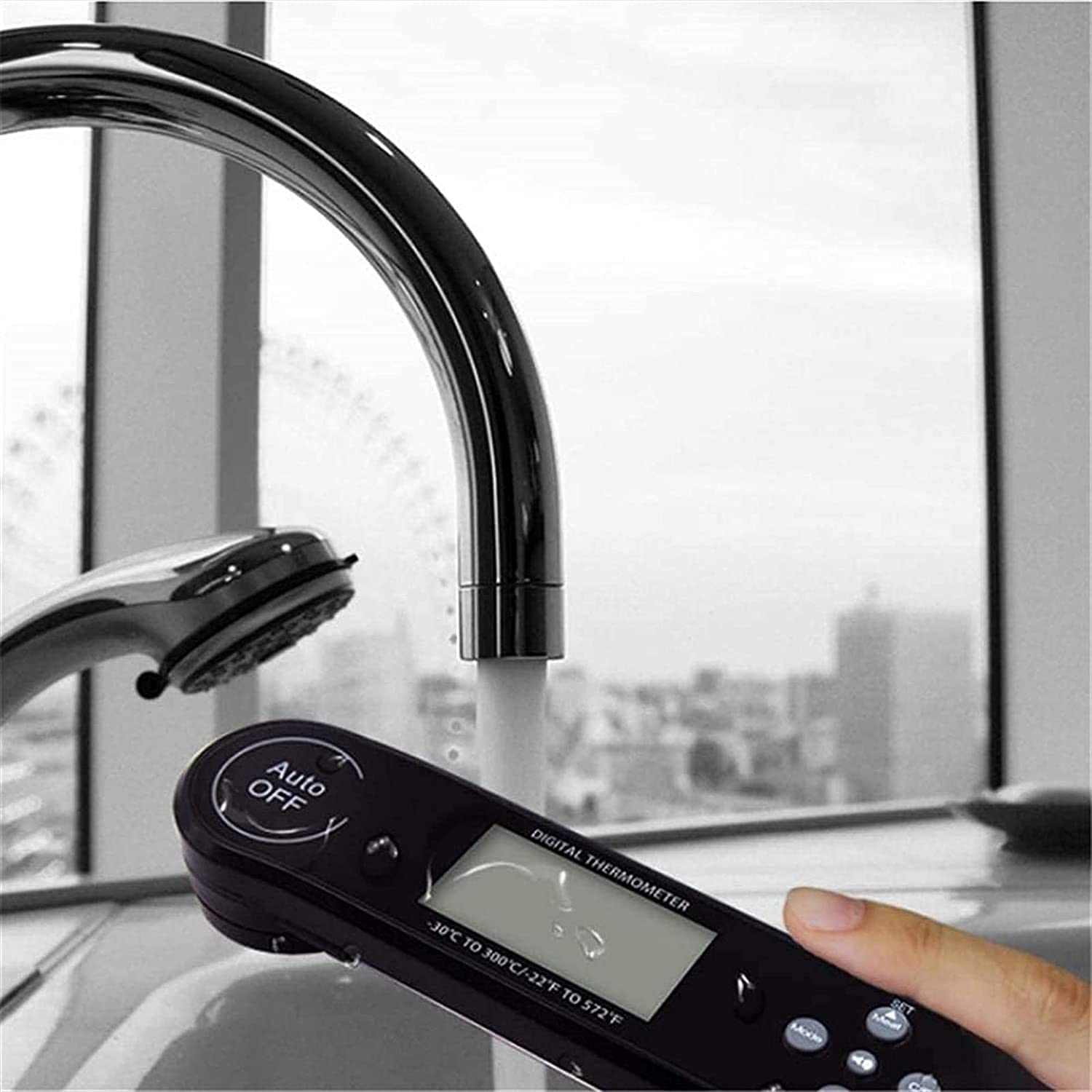 **Digital Instant Read Meat Thermometer - Waterproof Kitchen Food Thermometer with Backlit LCD - Fast & Accurate Electric Probe for BBQ, Grilling, Smoker, Baking, Turkey, Roasts (Ideal for Home Chefs & Outdoor Cooking)**