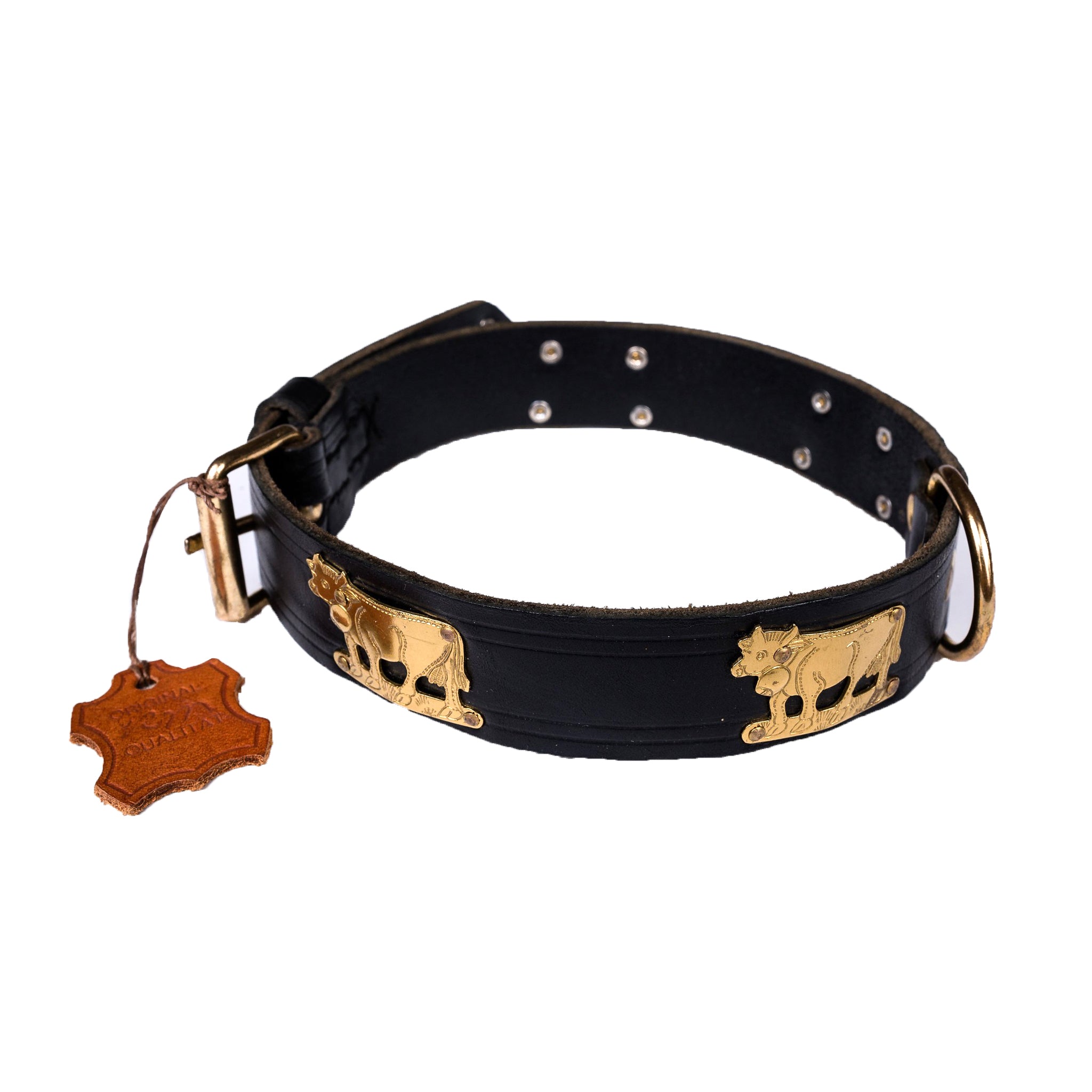 Premium European Herding Brass Dog Collar - Large Size for Medium to Large Dogs - Durable & Stylish for Training, Hunting & Outdoor Adventures