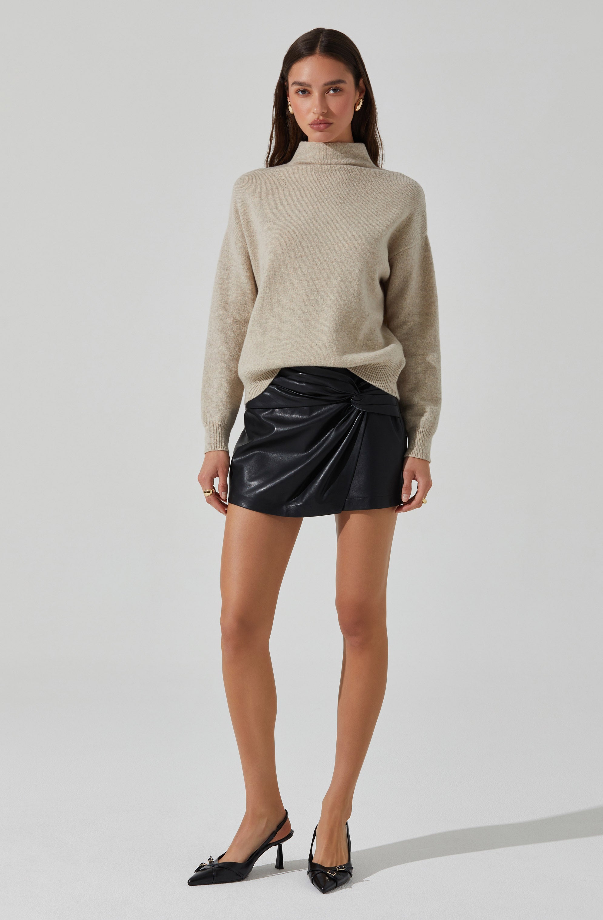 Adley Mock Neck Wool Sweater for Women - Soft Winter Knit Pullover - Perfect for Office, Date Night & Casual Outfits