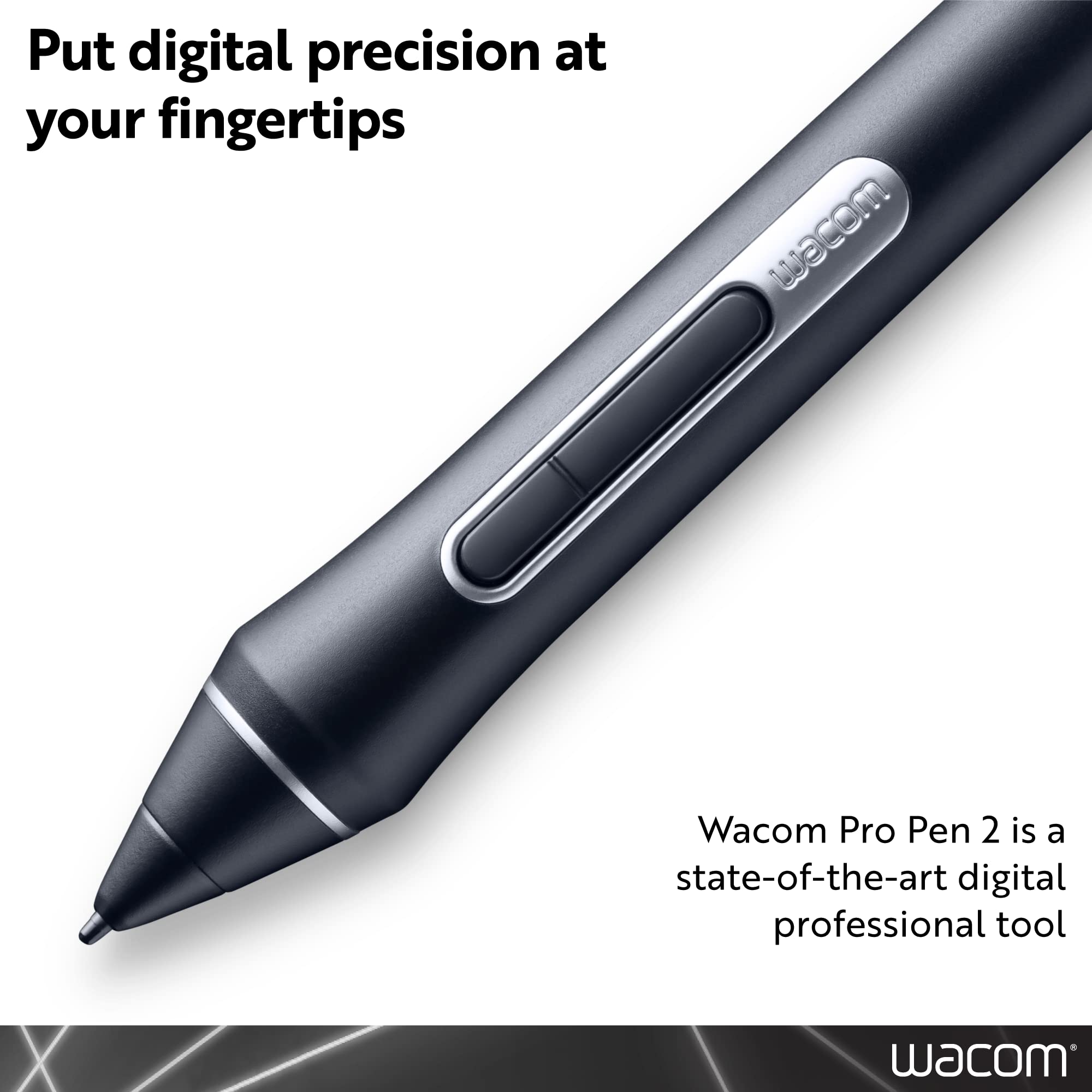 Wacom Pro Pen 2 Stylus with Protective Case & 10 Standard Nibs - Perfect for Digital Art, Graphic Design & Photo Editing on Wacom Tablets