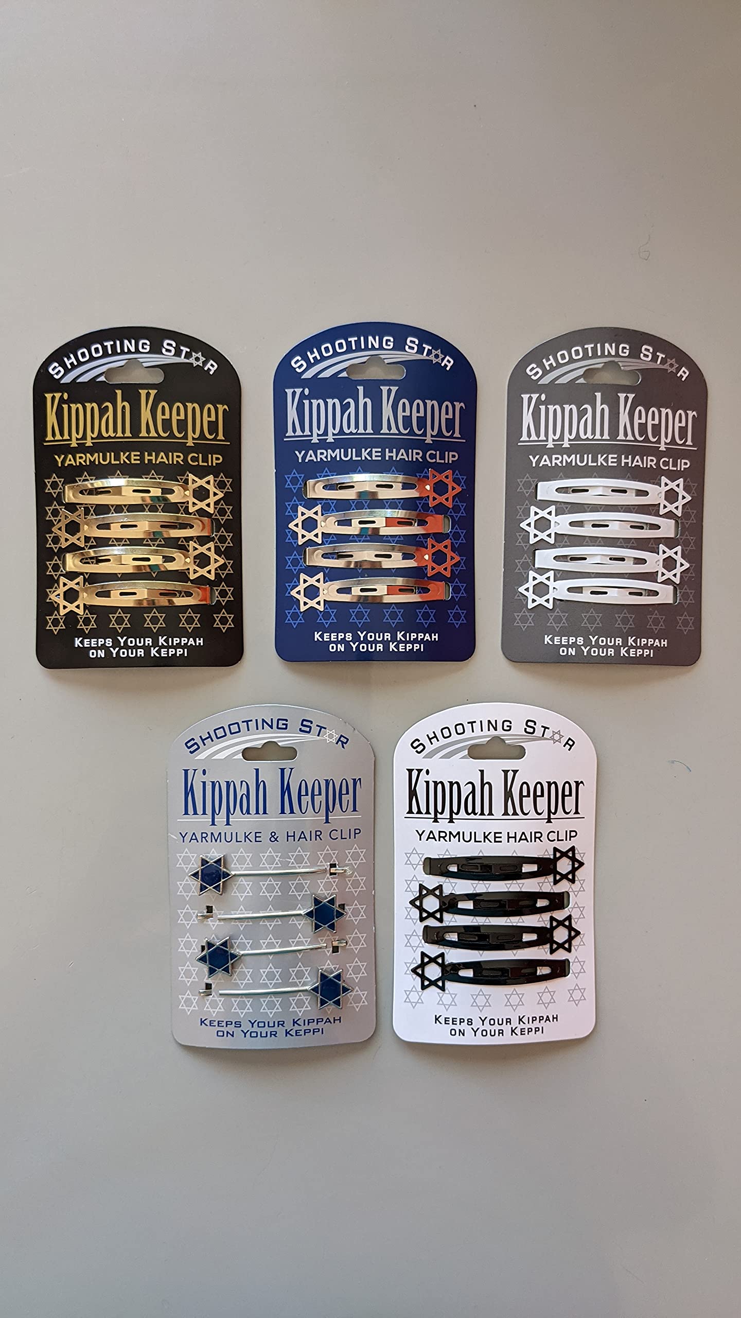 Premium Yarmulke & Hair Clips Combo Pack - 5-Piece Set for Jewish Religious Ceremonies & Daily Hair Styling