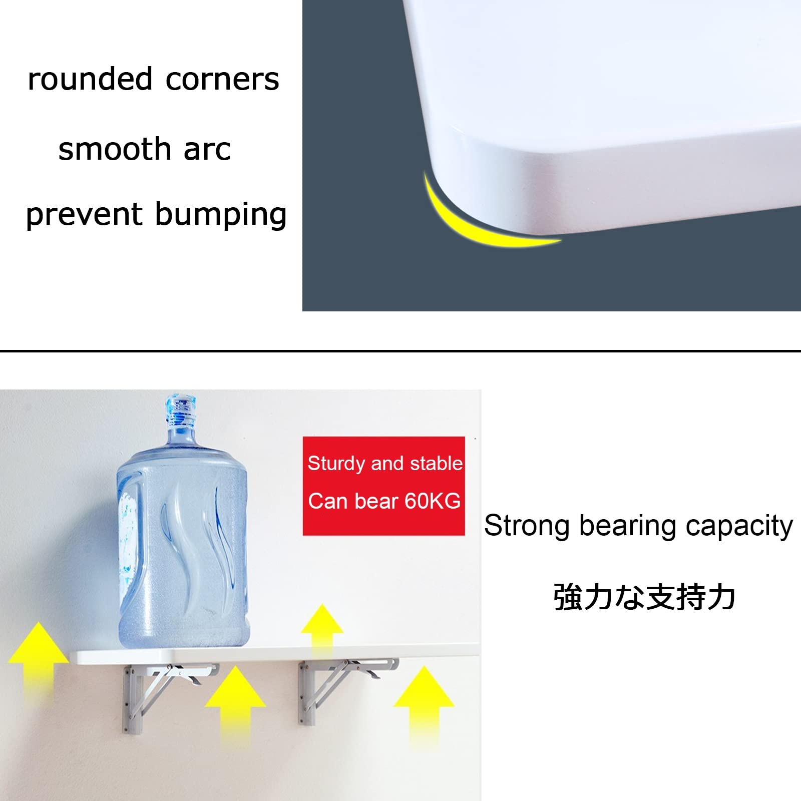 Foldable Wall Mounted Drop Leaf Table - Compact Computer Desk & Study Table (20