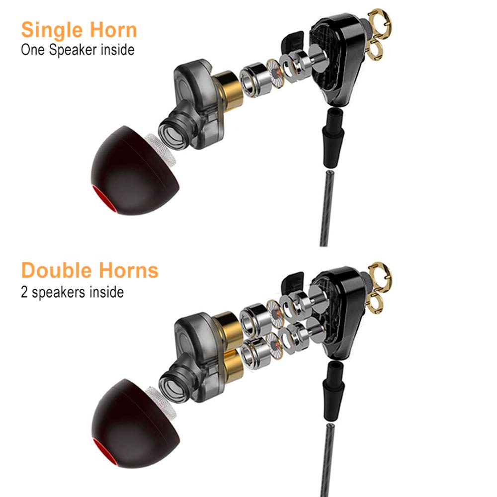Premium Wired Earbuds with Built-in Mic & Volume Control - 3.5mm Noise Isolating In-Ear Headphones for iPhone, Samsung, Huawei, Xiaomi - Perfect for Gaming, Sports, Workouts & Office Use (Black)