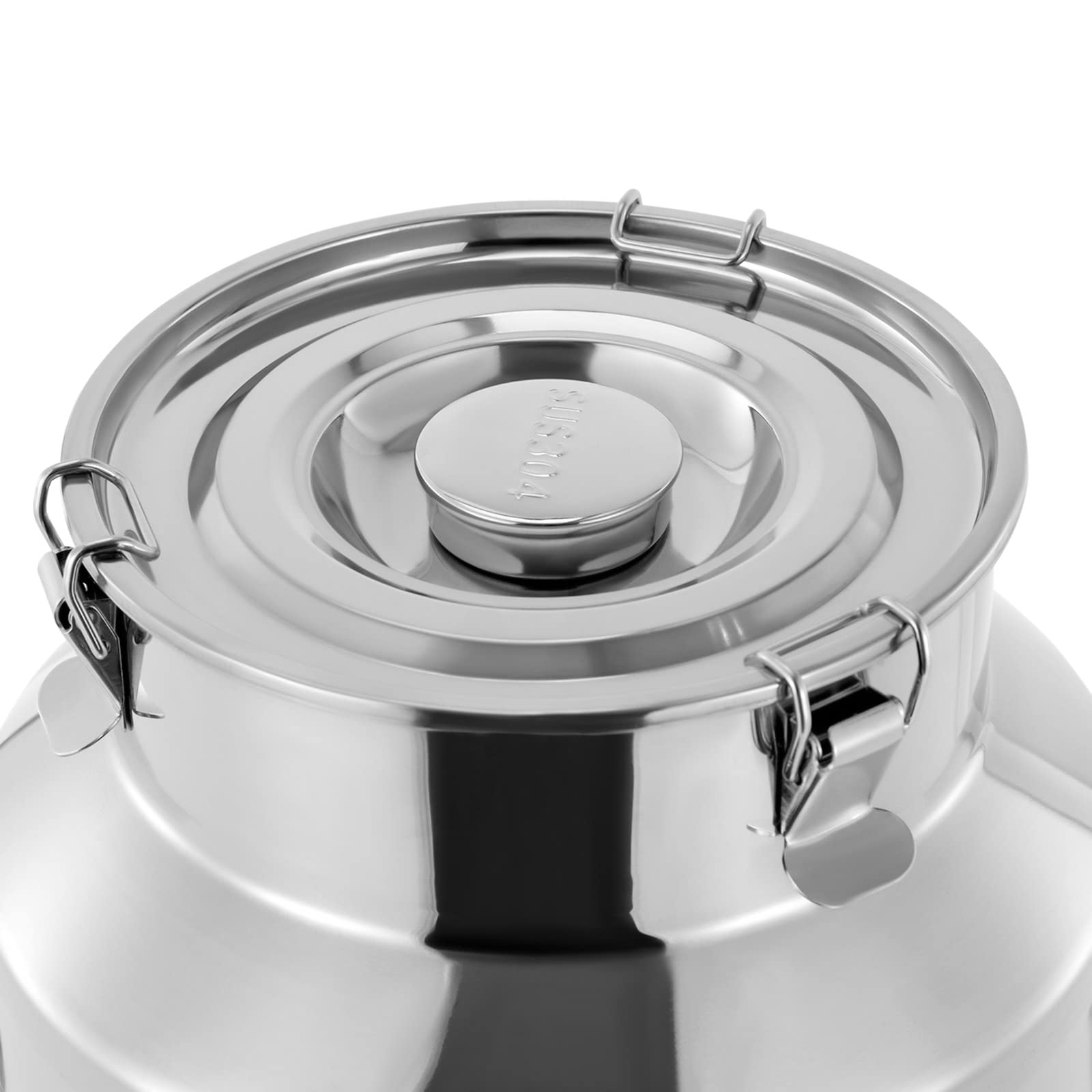 LOYALHEARTDY 28L/7.39Gal Stainless Steel Milk Can - 304 Food Grade Container with Lid & 2 Handles for Milk, Wine, Oil, Grain & Liquid Storage - Perfect for Farm, Dairy, Brewing & Commercial Use