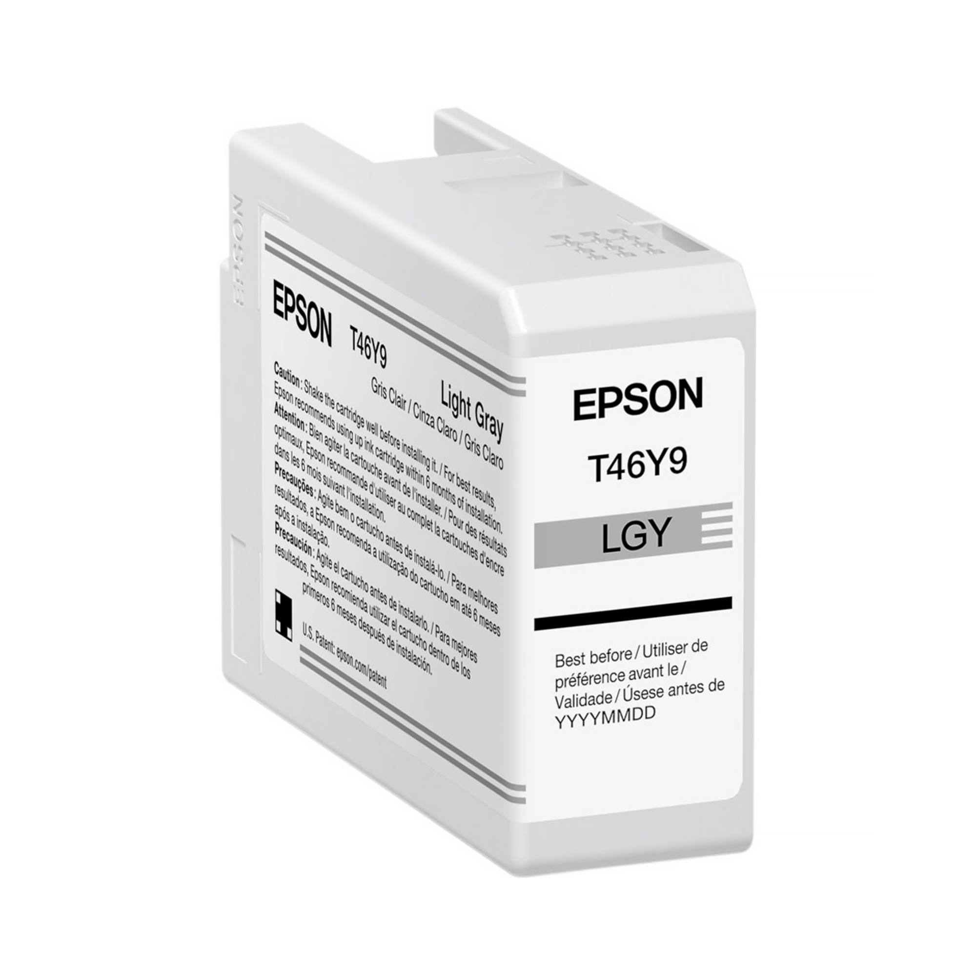 Epson T46Y UltraChrome Pro10 Light Gray Ink Cartridge (50mL) - Compatible with SureColor P900 Printer | High-Quality Photo Printing for Professional Photographers & Artists