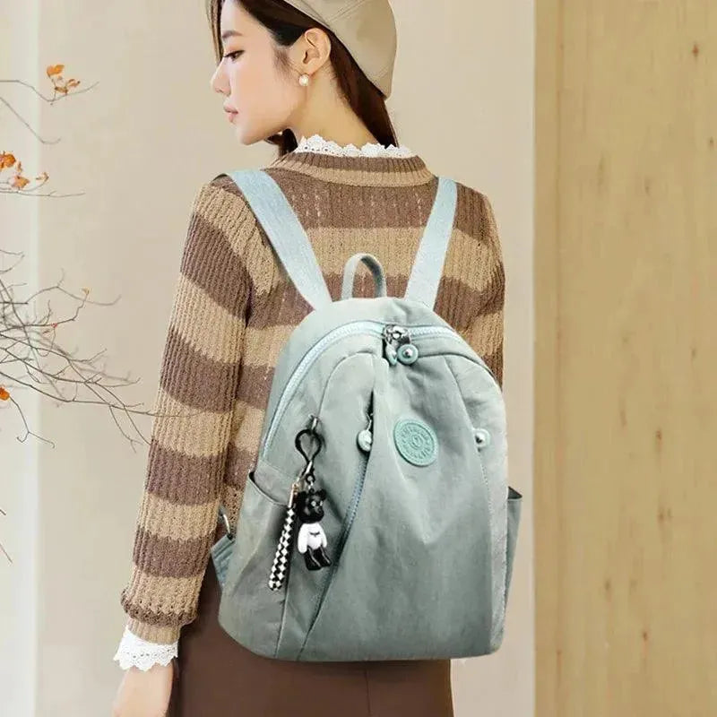 Stylish Waterproof Nylon Backpack for Teens - Lightweight School Backpack with Laptop Compartment, Perfect for High School, College & Travel