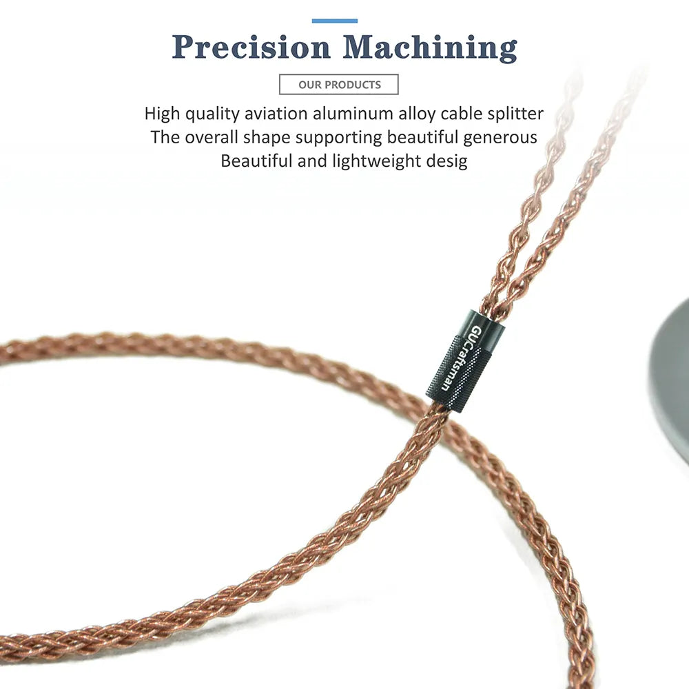 Premium GUCraftsman 6N Single Crystal Copper Upgrade Cable for Sennheiser HD580 HD600 HD650 HD660S Headphones - Audiophile-Grade Sound for Home Studio & Critical Listening