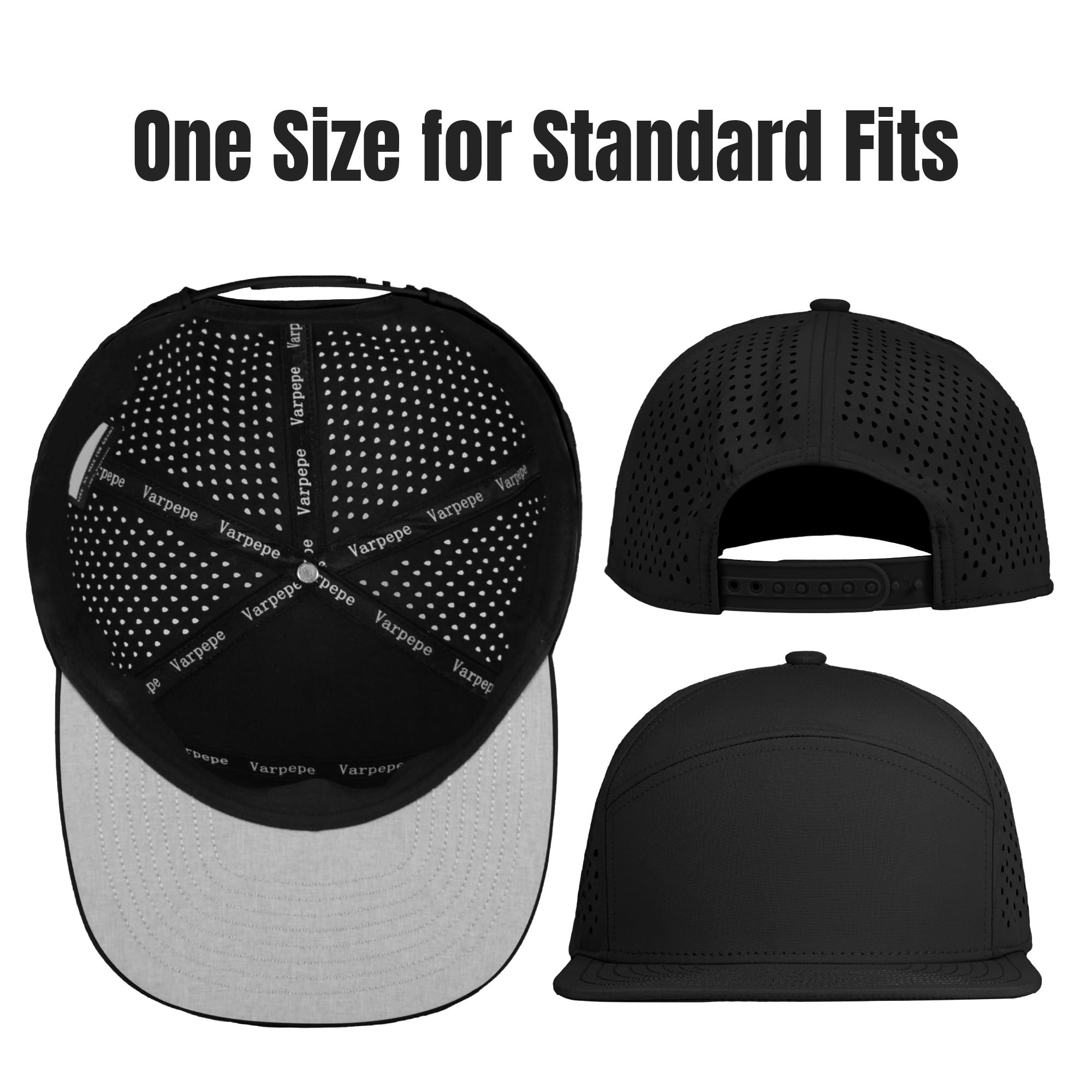 Performance Snapback Hats for Men & Women - Adjustable Flat Bill Baseball Caps for Golf, Running, Workout & Outdoor Activities - Breathable & Lightweight Sports Hat for Casual Wear & Athletic Training