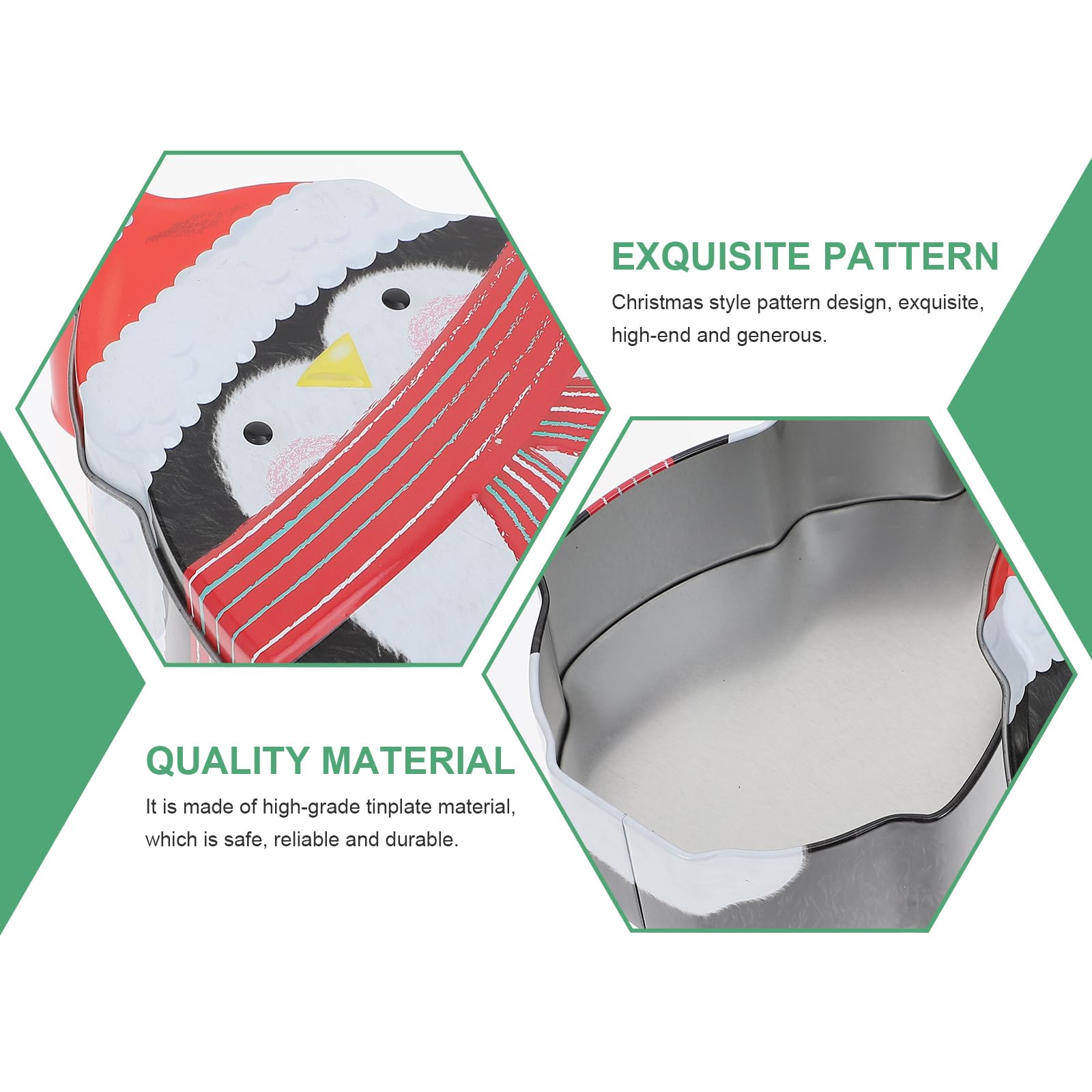 Metal Penguin Cookie Jar with Lid - Cute Christmas Candy Dish for Holiday Treats & Gift Giving | Festive Cookie Tins for Kitchen, Party Decor & Holiday Home Decor