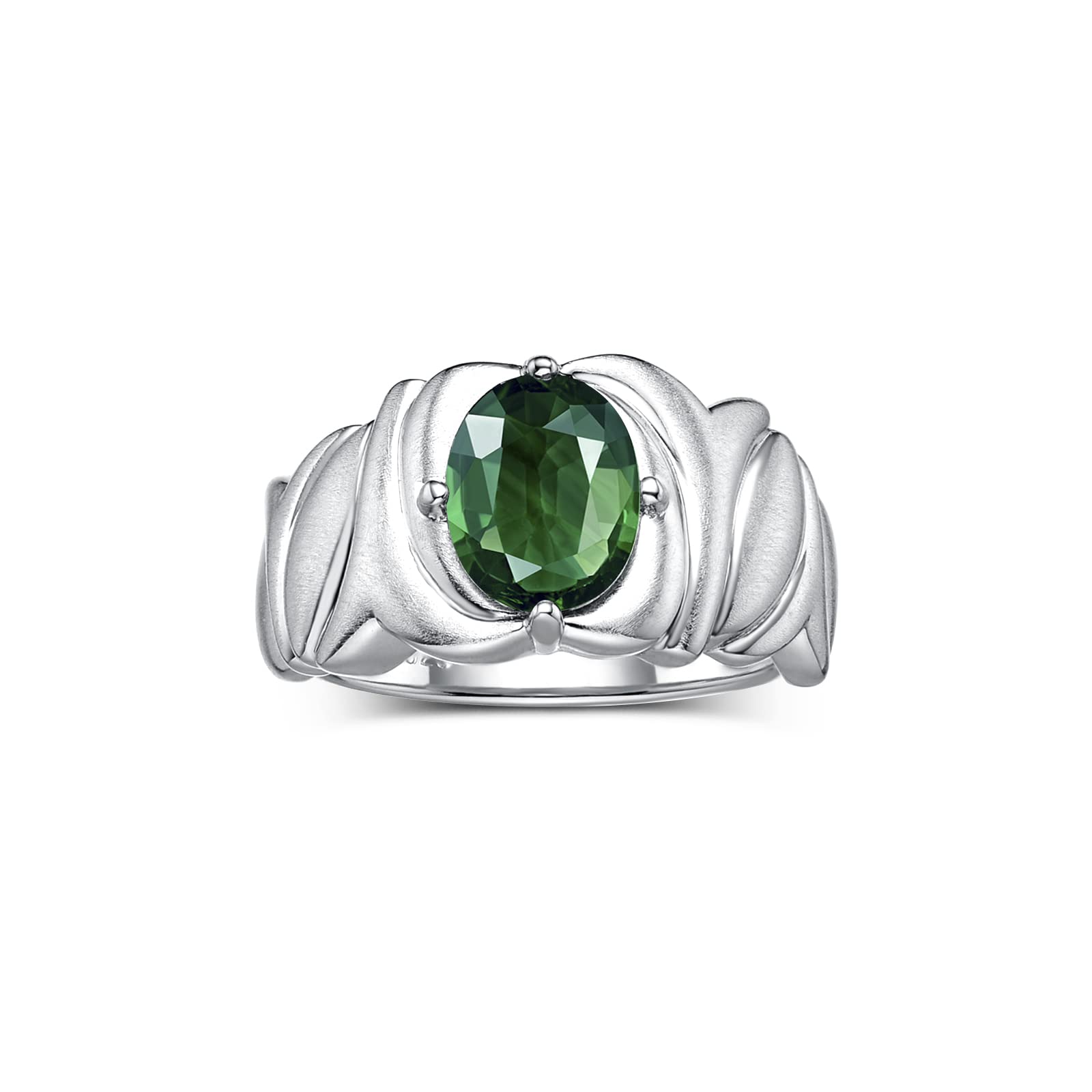 Rylos Solitaire 9X7MM Oval Gemstone Ring - Sterling Silver Birthstone Jewelry with Satin Finish, Sizes 5-10 - Perfect for Anniversary Gifts, Birthday Presents & Everyday Elegance