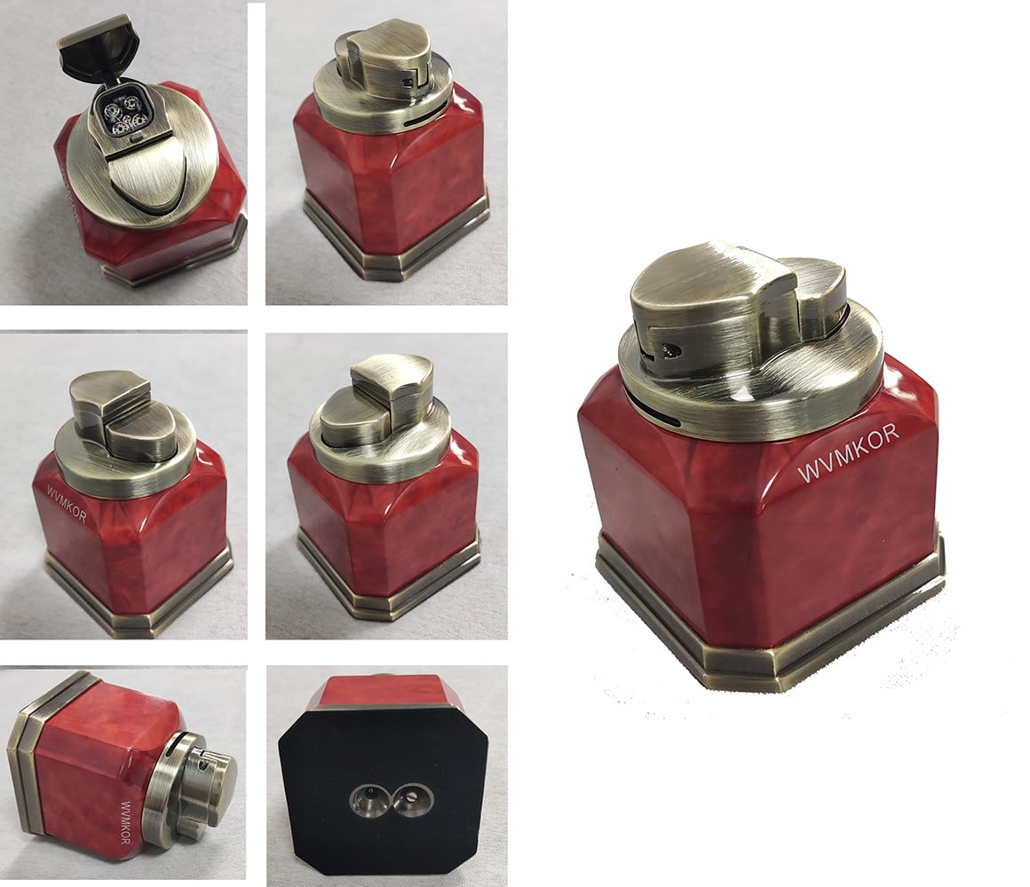 Windproof Refillable Butane Torch Lighter - 4 Flame Desktop Lighter for Cigars, Candles, BBQ & Outdoor Use