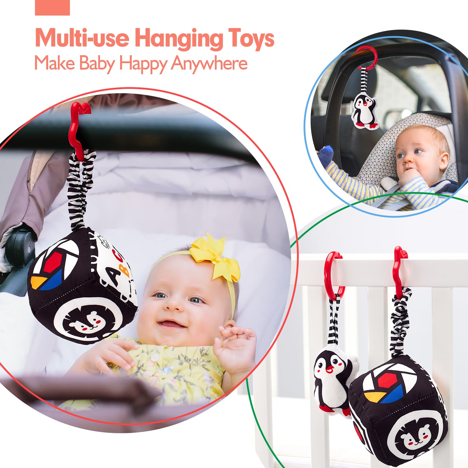 Hahaland 30-in-1 Black and White High Contrast Baby Toys for Newborns 0-6 Months - Tummy Time Mirror & Sensory Toy Set for Infant Development - Perfect for Visual Stimulation, Early Learning, and Playtime (0M+)