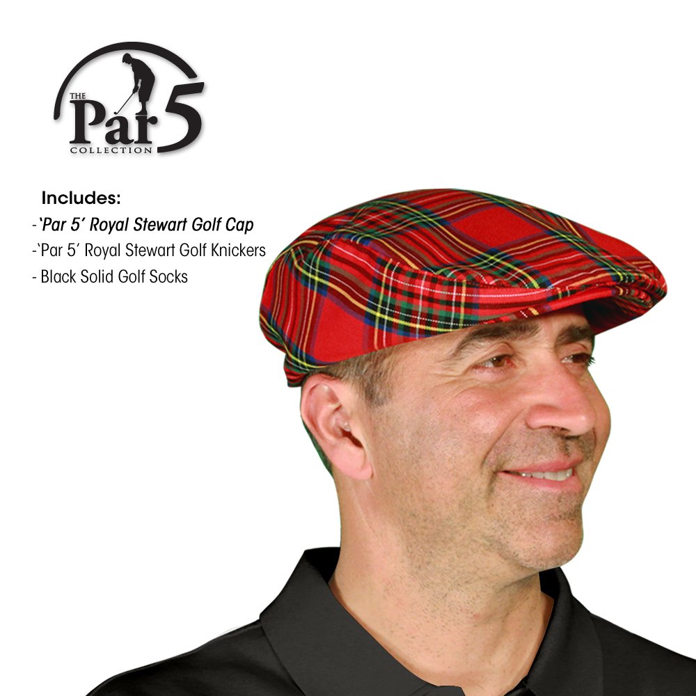 Men's Plaid Matching Golf Cap & Socks Set - Stewart Collection for Golfers | Stylish Golf Outfit Accessories for Men