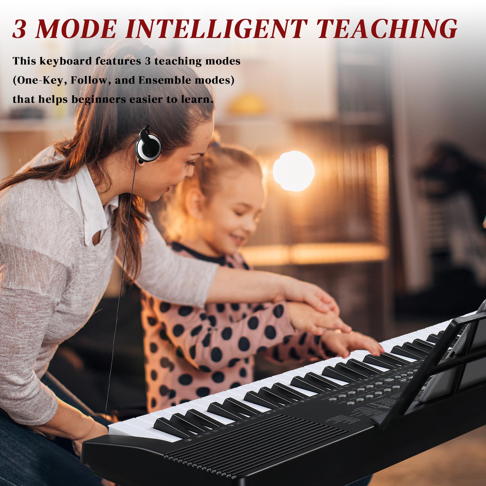 Ktaxon 61-Key Portable Electronic Keyboard Piano with X-Stand, Adjustable Stool, Music Rest, Headphones & Microphone - Ideal for Kids & Beginners - Perfect for Home Practice, Music Lessons & Performances