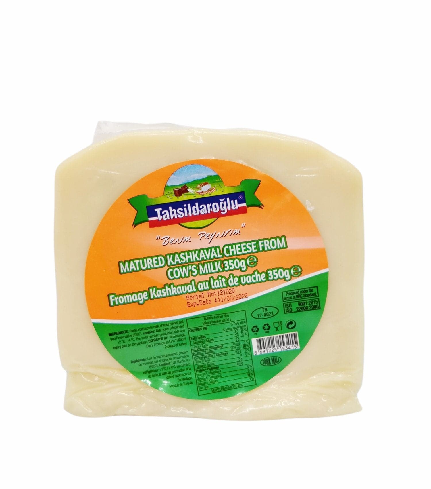 Premium Kashkaval Cheese by Tahsildaroglu - 350g | Authentic Balkan Cheese for Sandwiches, Salads & Cheese Boards