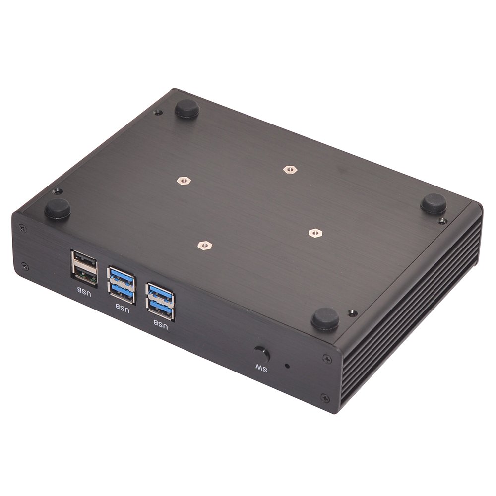 HUNSN Fanless Mini PC - Intel 3205U/3215U/3755U/3558U Barebone Desktop Computer with HDMI, VGA, LAN & USB Ports - Perfect for Home Theater (HTPC), Kodi Streaming, Office Work & Digital Signage