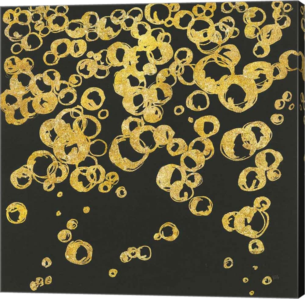 Gold Bubbles II by Chris Paschke - Premium Canvas Wall Art, 24x24 Inch Gallery Wrapped Painting, Modern Home Decor for Living Room, Bedroom & Office
