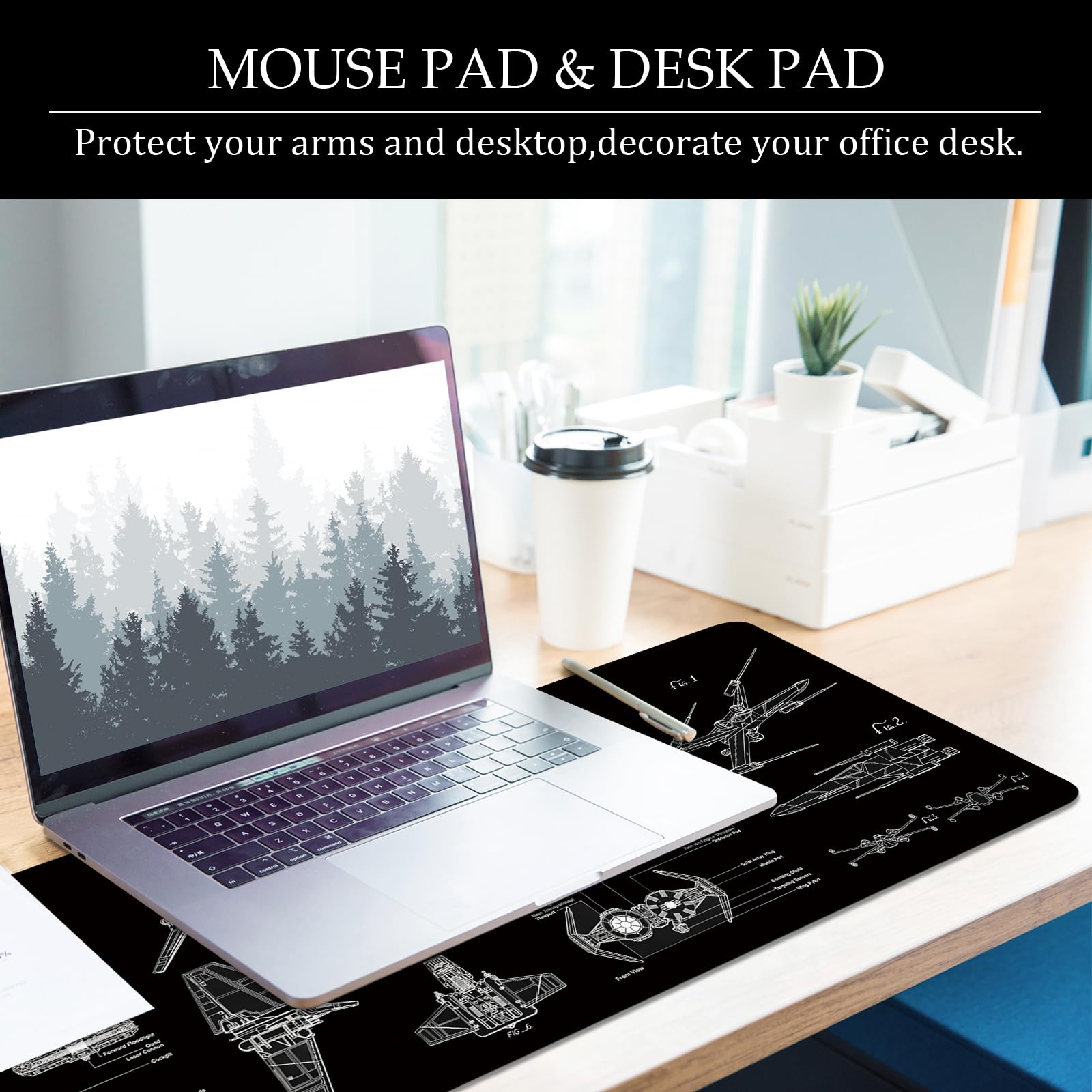 Premium Black Gaming Mouse Pad - Extra Large 31.5x11.8x0.12 inch Non-Slip Desk Mat with Stitched Edges - Perfect for PC, Laptop, Office & Gaming Setup - Waterproof Keyboard Mousepad for Work and Esports