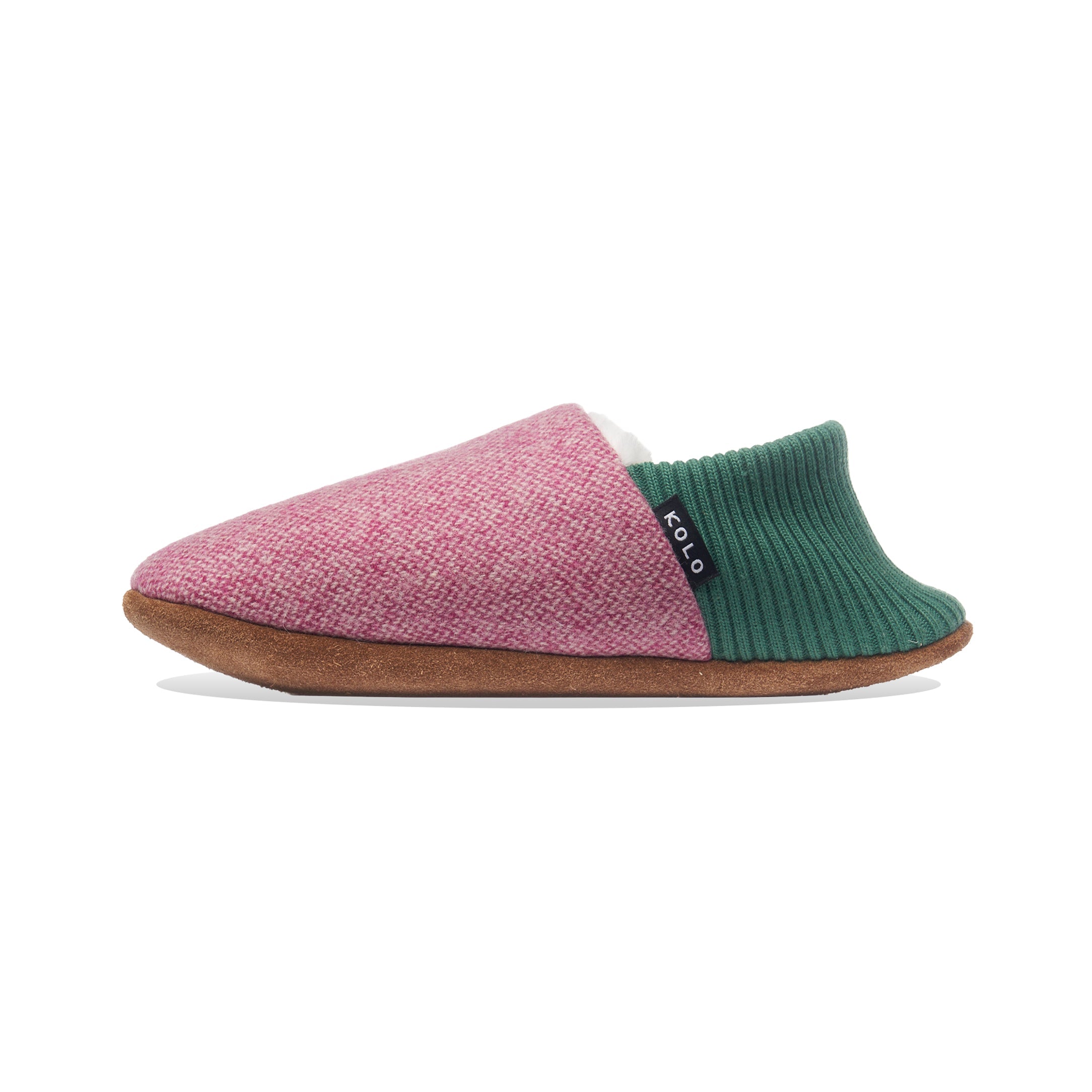 Warm Burel Wool House Slippers with Fur Lining - Cozy Indoor Shoes for Winter Comfort at Home