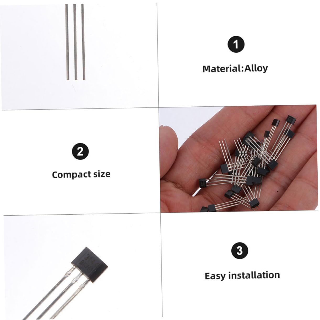 10 Pack Hall Effect Sensor 3 Pin Switch - High Stability Magnetic Sensor for Industrial, Automotive & Electronics - Easy Installation (Use for Speed Detection, Position Sensing, Brushless Motors)