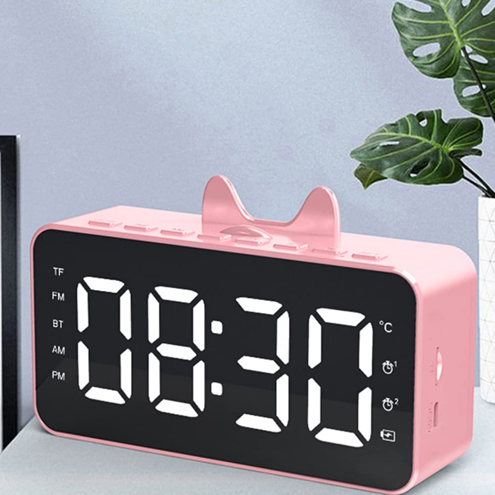 Multi-Function Alarm Clock Radio with USB Charger - Digital Desk Clock for Bedroom, Office & Travel - White | Wake-Up Light, FM Radio, Snooze Function (Perfect for Home, Work & Business Trips)