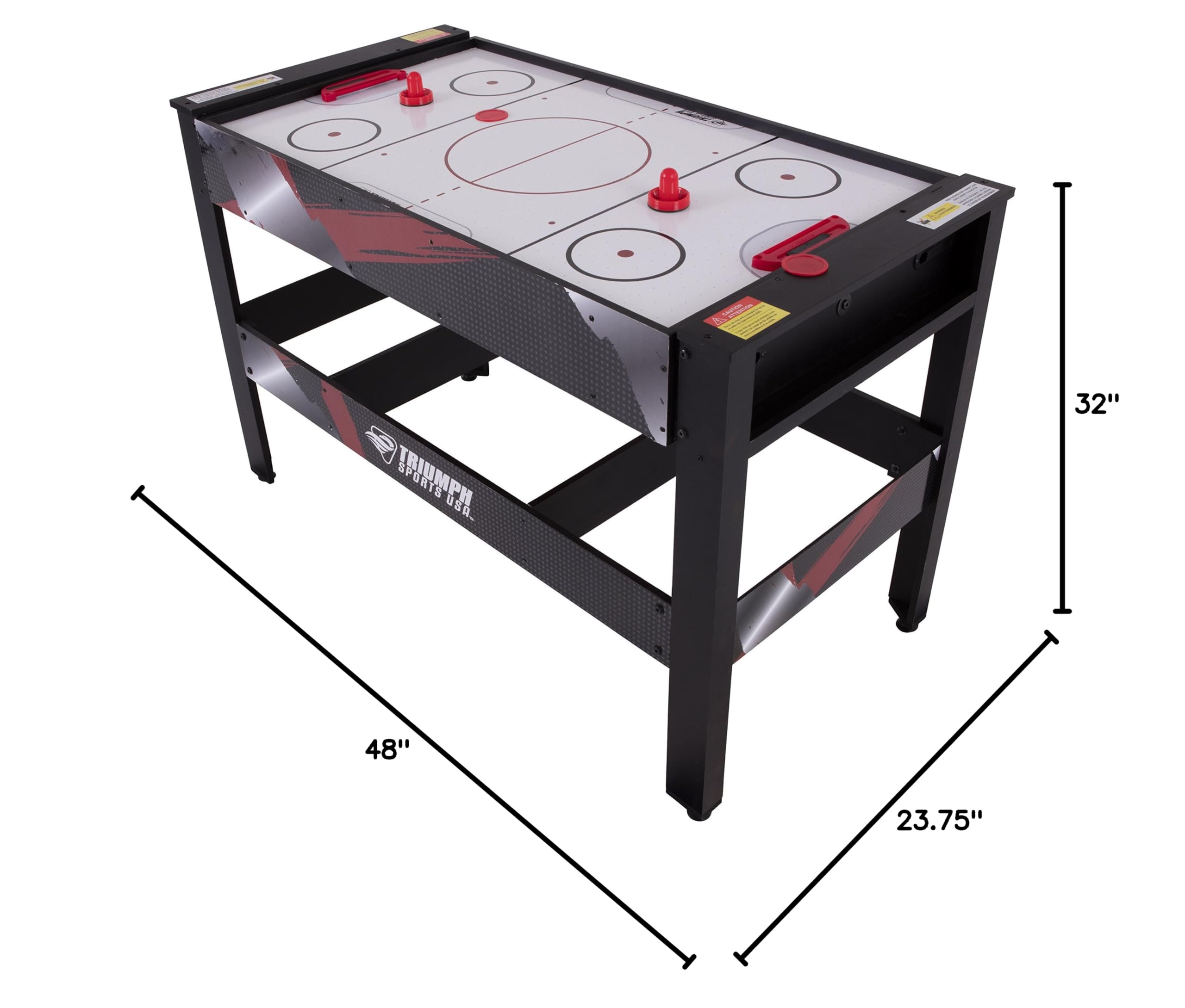 TRIUMPH SPORTS USA 4-in-1 Rotating Swivel Multi-Game Table - Air Hockey, Billiards, Table Tennis & Foosball - Black/White (23.75