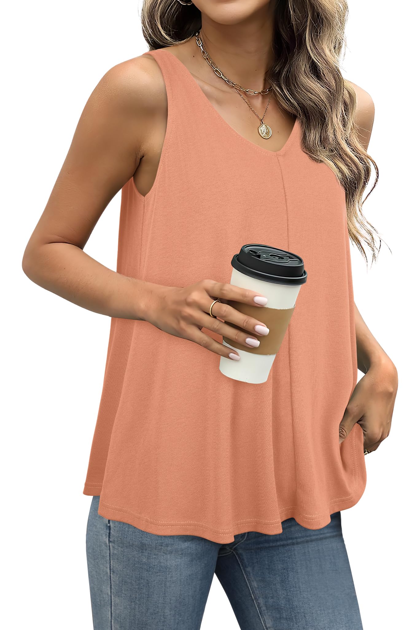 Aokosor Women's Sleeveless Tank Tops - 2024 Summer Casual T-Shirts for Workout, Yoga & Beach | Breathable & Comfortable Summer Outfits