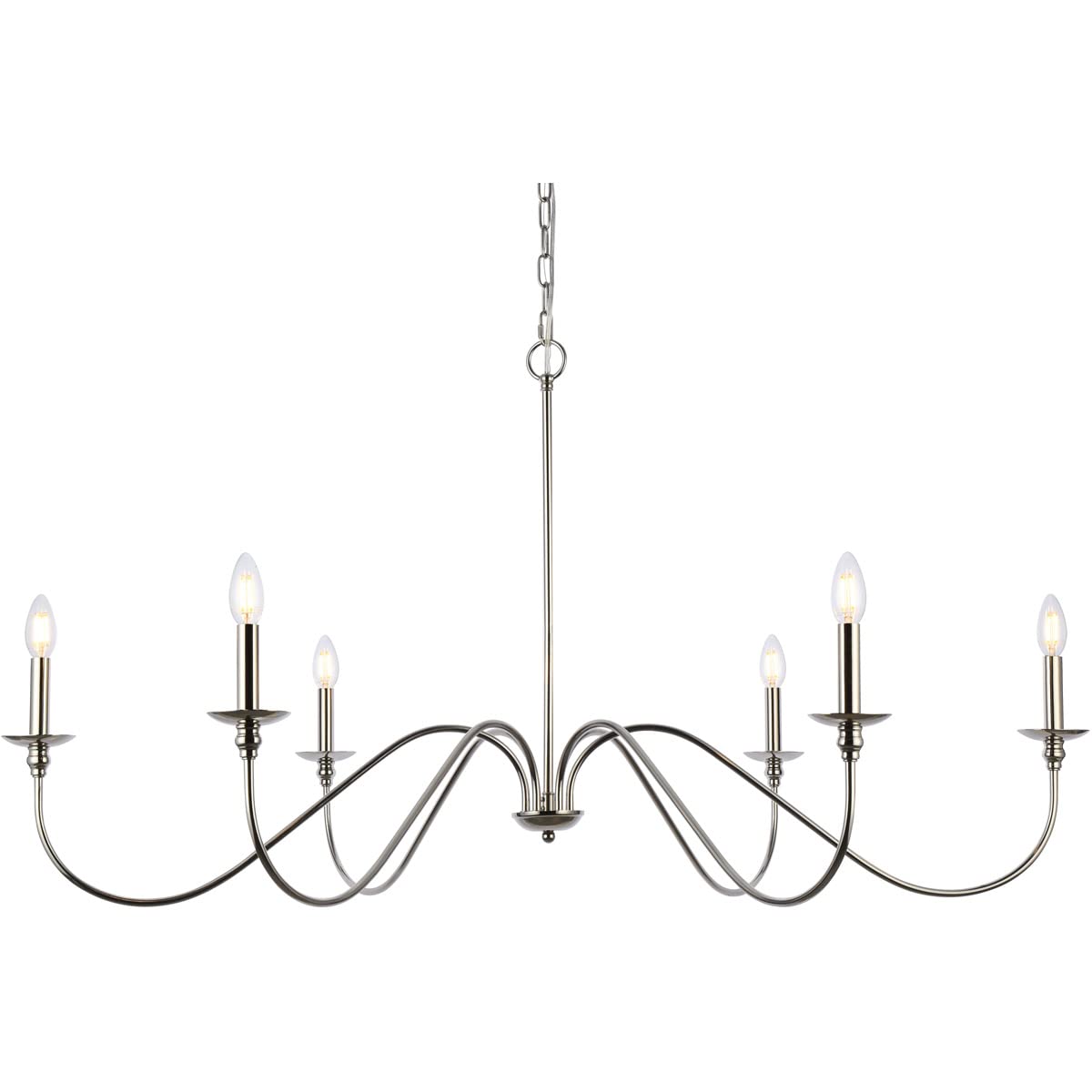 Rohan Collection 6-Light Chandelier - Modern Crystal Ceiling Light Fixture for Dining Room, Living Room & Bedroom | Elegant Lighting for Home Decor & Interior Design