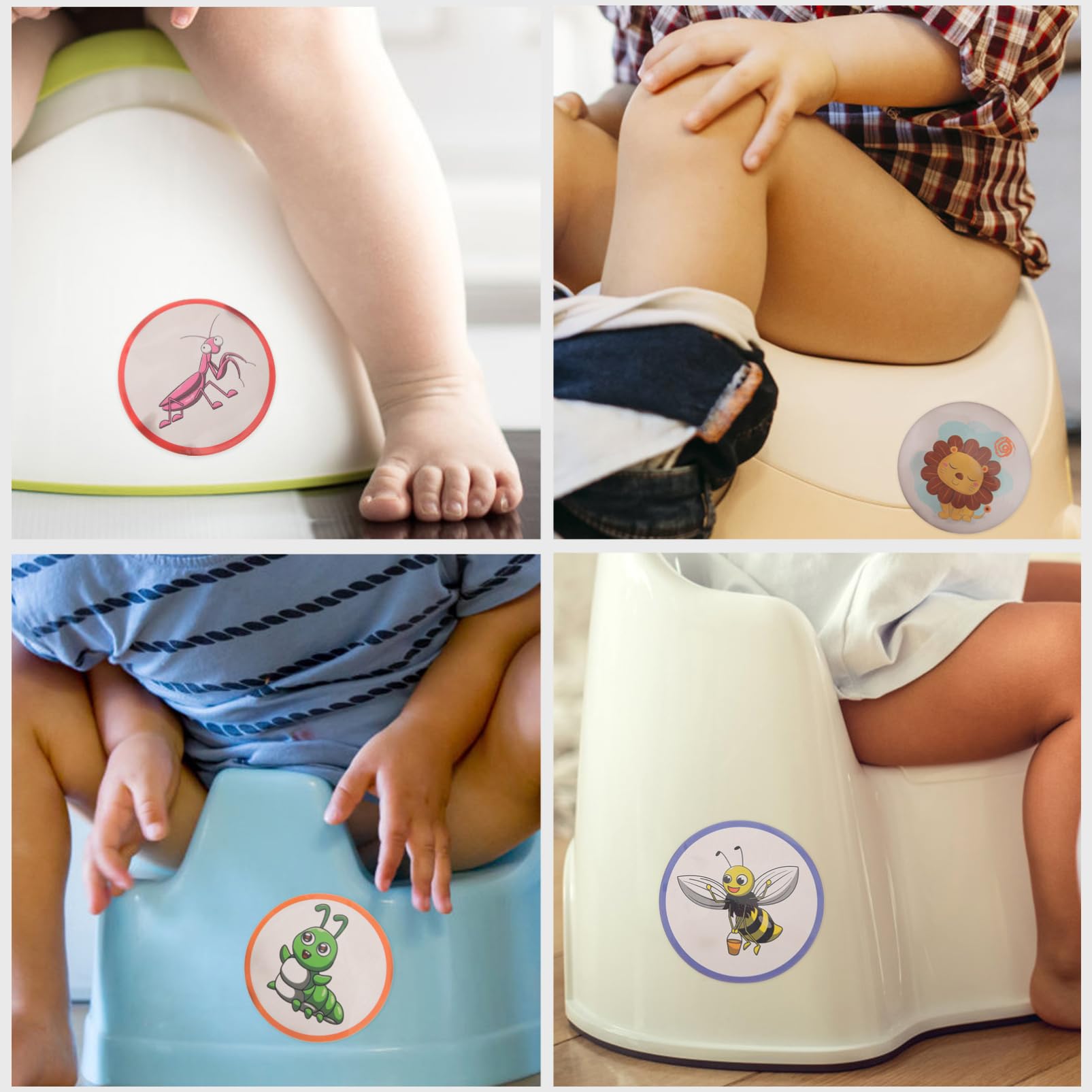 BIUDECO Potty Training Stickers for Boys & Girls - 10 Sheets Cartoon Toilet Seat Stickers with Heat Sensitive Color Changing Feature | Fun Bathroom Training Aid for Toddlers & Kids