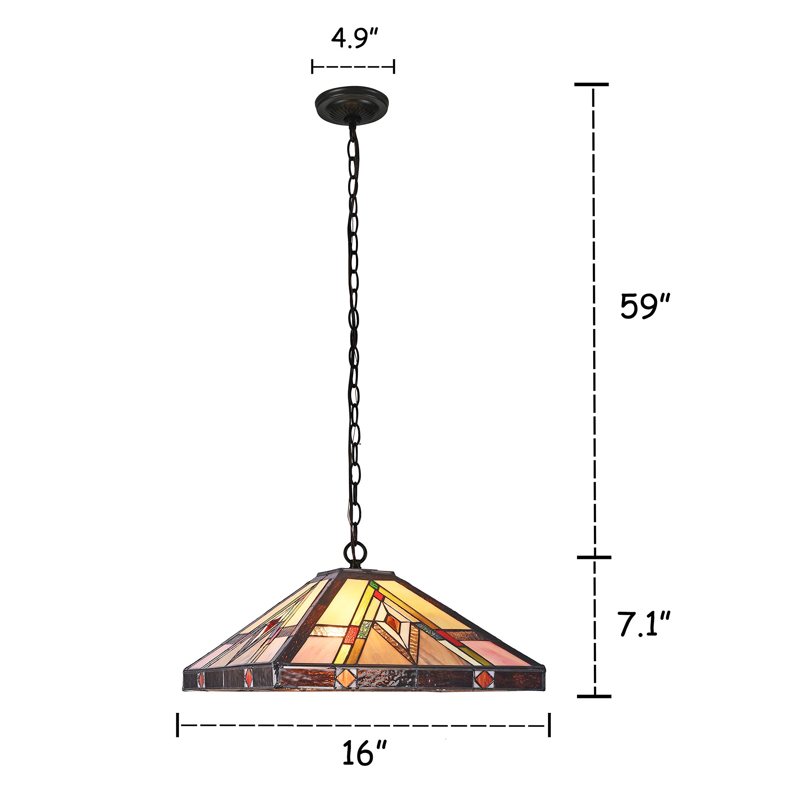 Mission 2 Light Blackish Bronze Ceiling Pendant Light Fixture - 16
