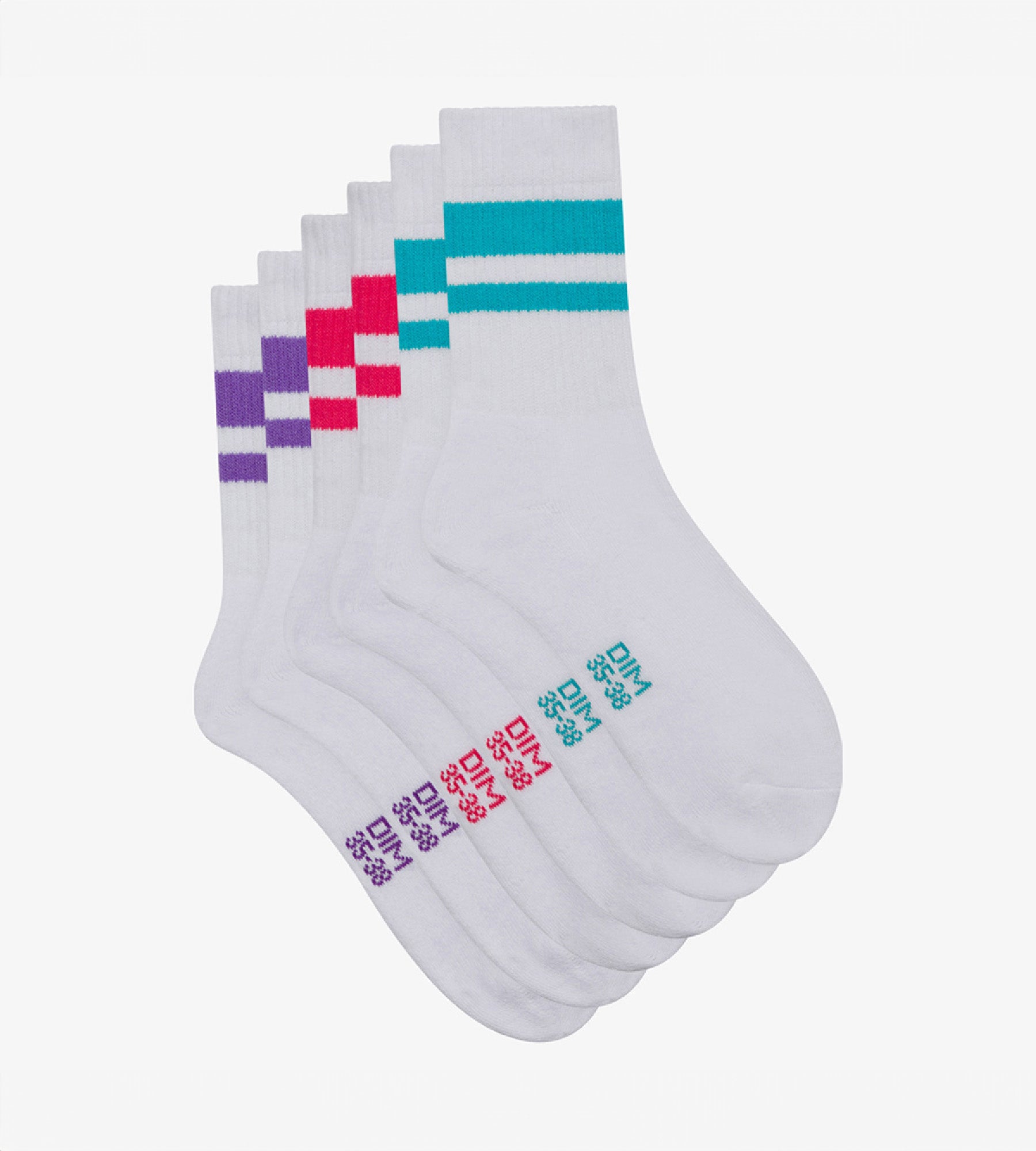 3 Pairs Women's Cotton Socks - Red EcoDim Sport Socks for Running, Yoga & Daily Wear